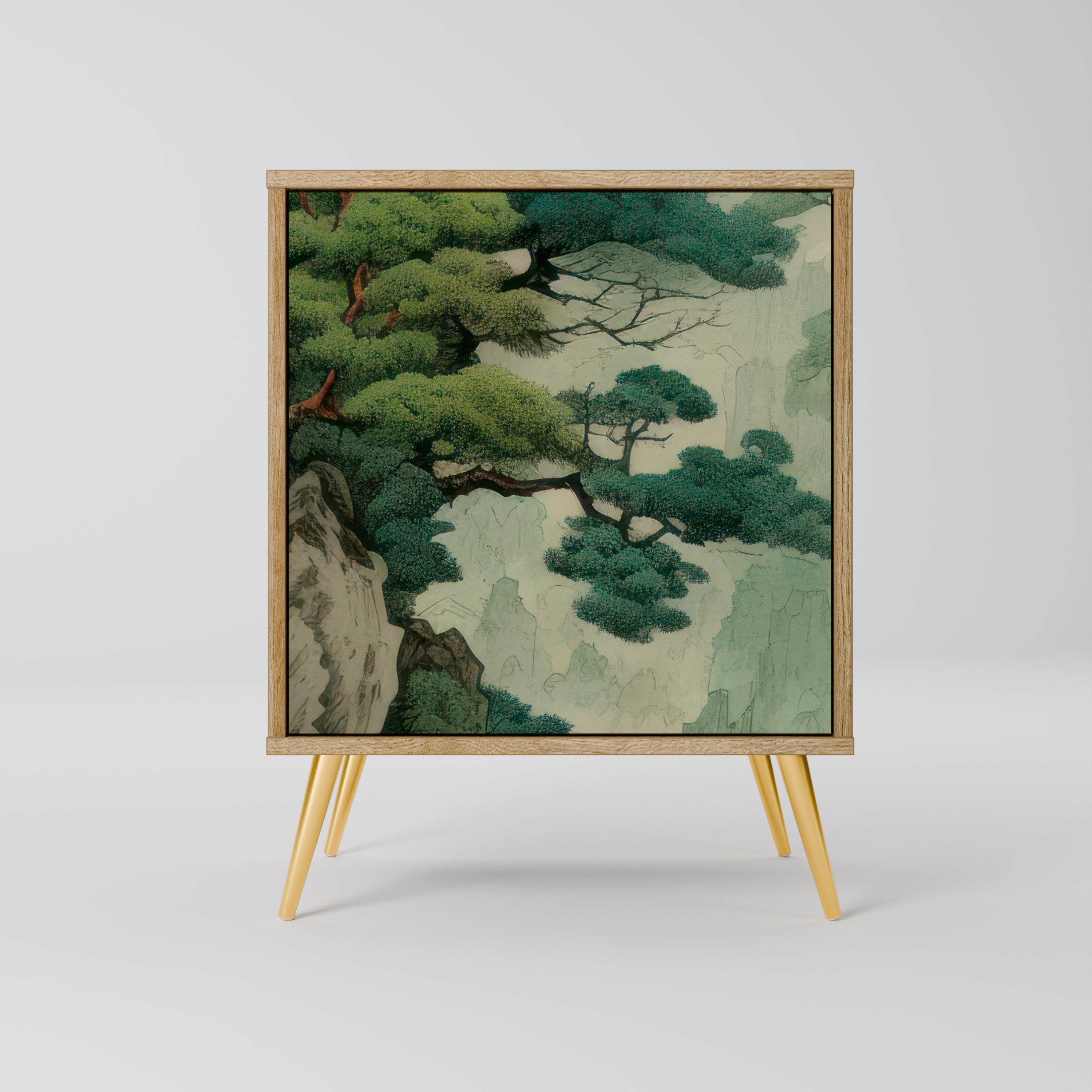 VERDURE ABYSS Aparador de 1 Porta em Efeito Carvalho