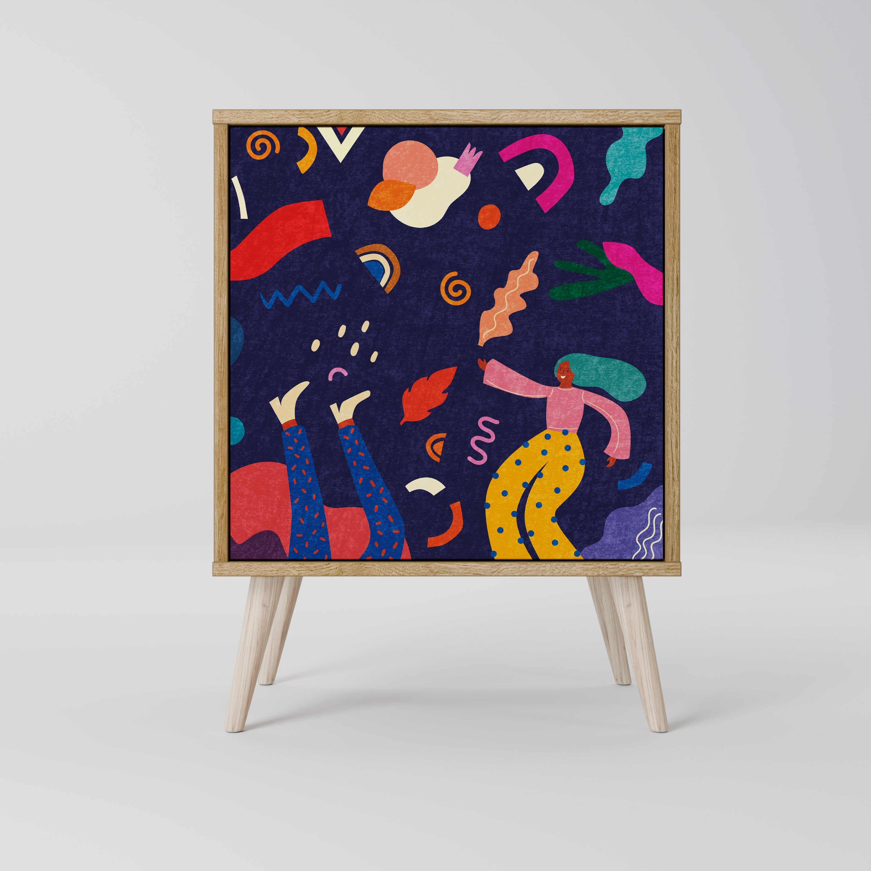 FESTIVE PLEASURES Aparador de 1 Porta em Efeito Carvalho