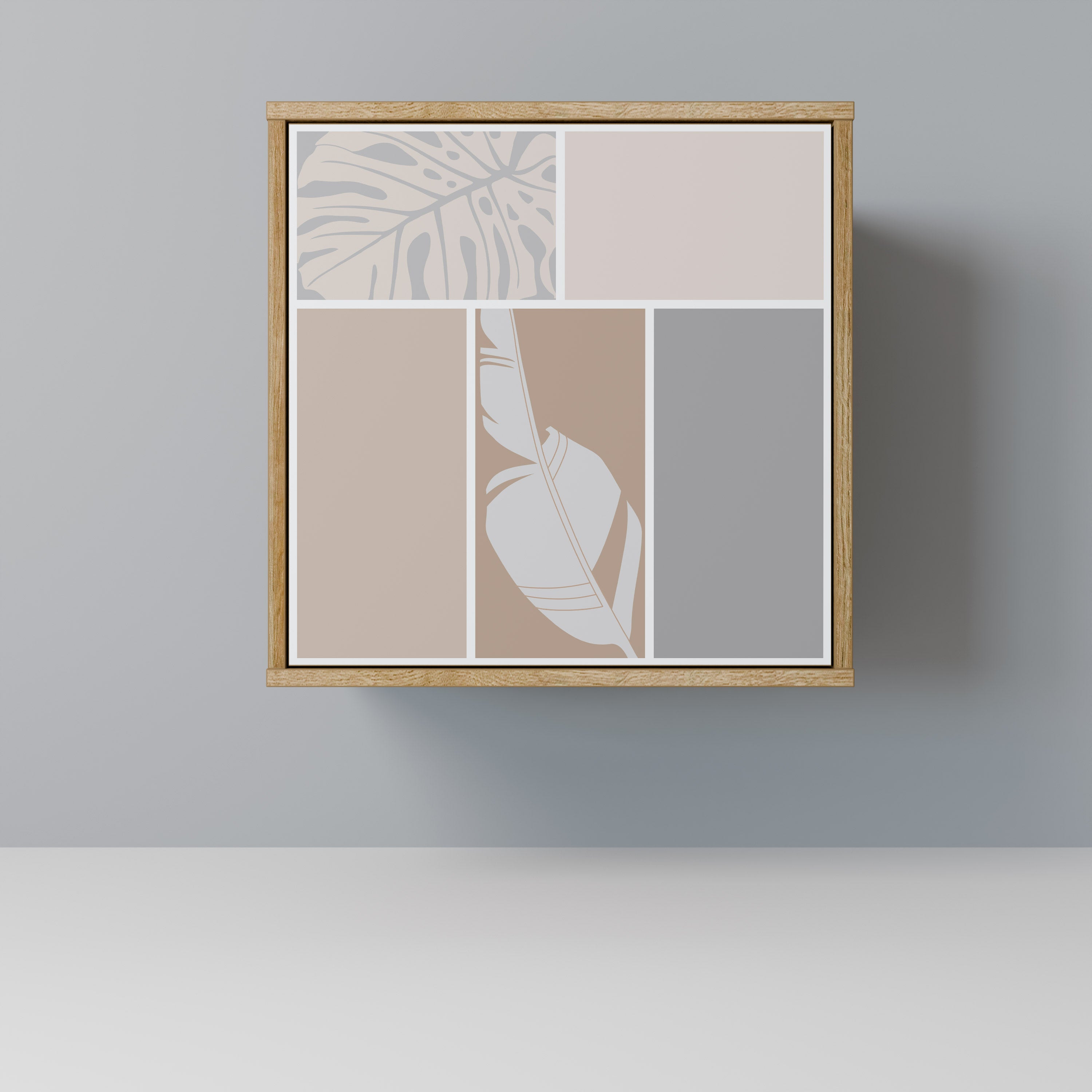 TROPICAL SHAPES Aparador de 1 Porta em Efeito Carvalho