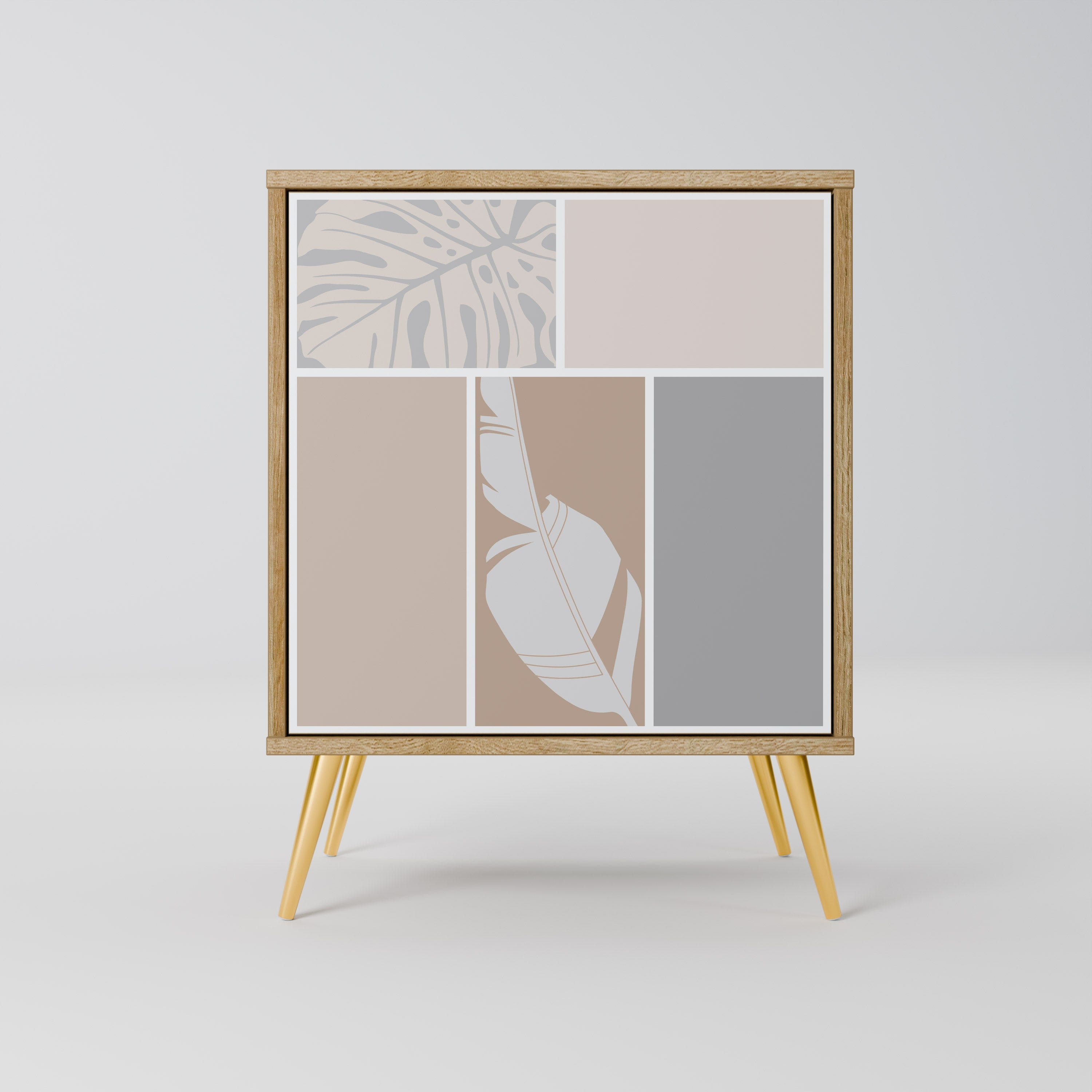 TROPICAL SHAPES Aparador de 1 Porta em Efeito Carvalho
