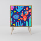 CACTUS VIBES Aparador de 1 Porta em Efeito Carvalho