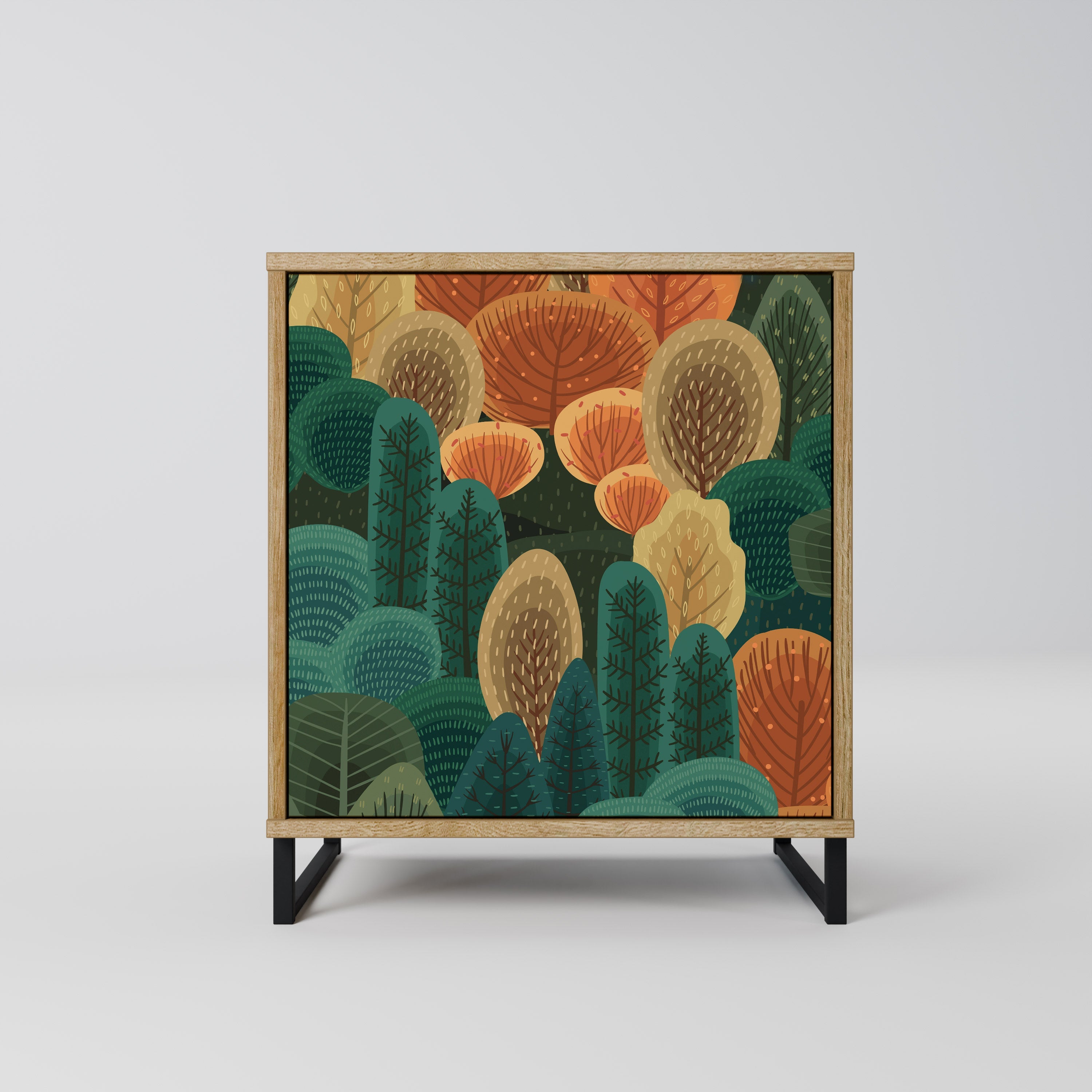 AUTUMN KALEIDOSCOPE Aparador de 1 Porta em Efeito Carvalho