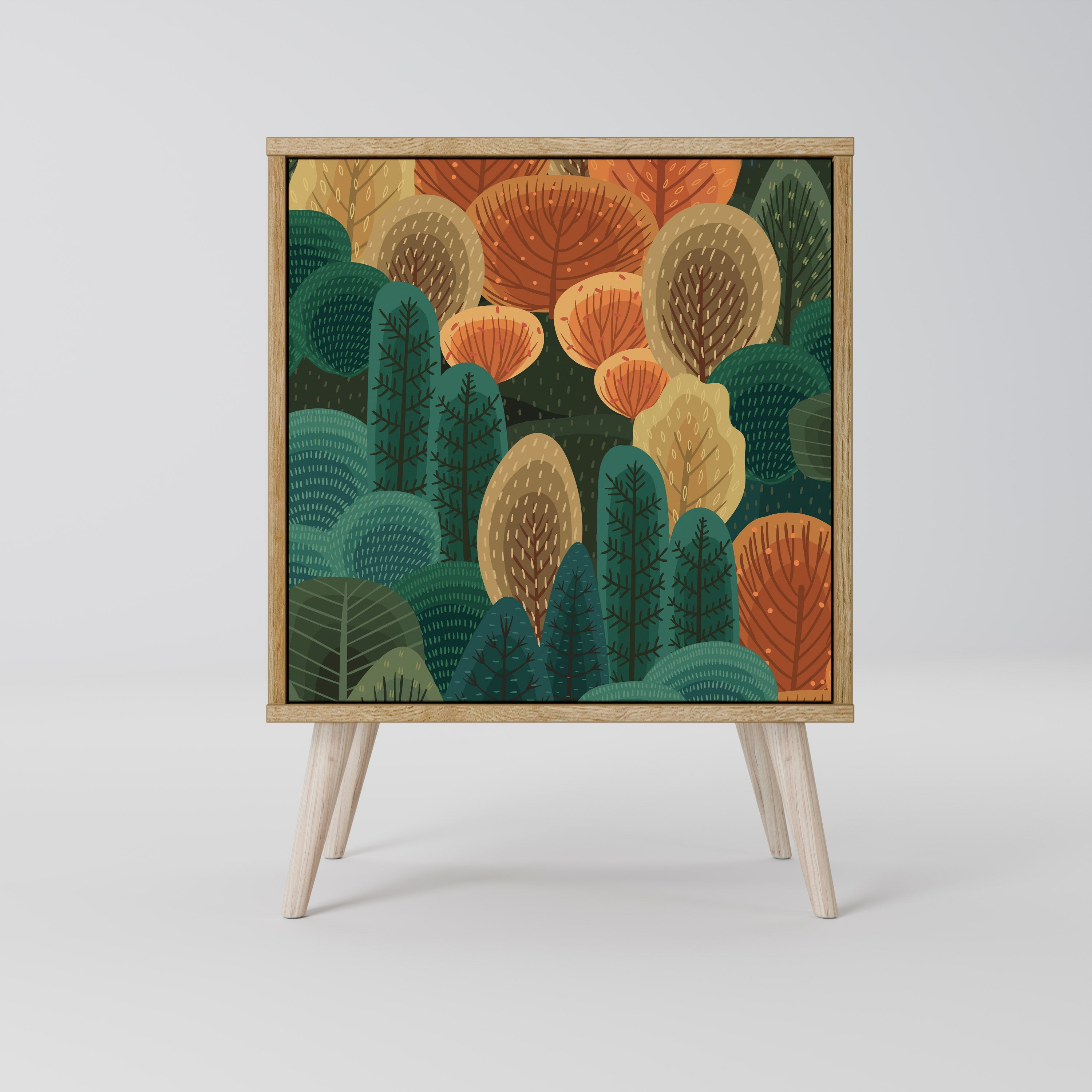 AUTUMN KALEIDOSCOPE Aparador de 1 Porta em Efeito Carvalho