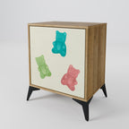 GUMMY BEARS 1-Door Sideboard in Oak Effect