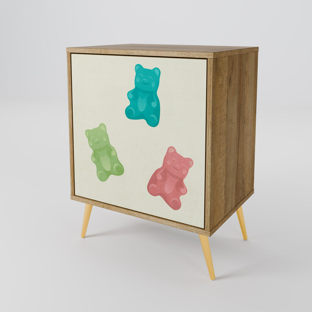 GUMMY BEARS 1-Door Sideboard in Oak Effect