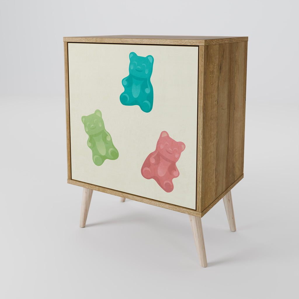 GUMMY BEARS 1-Door Sideboard in Oak Effect
