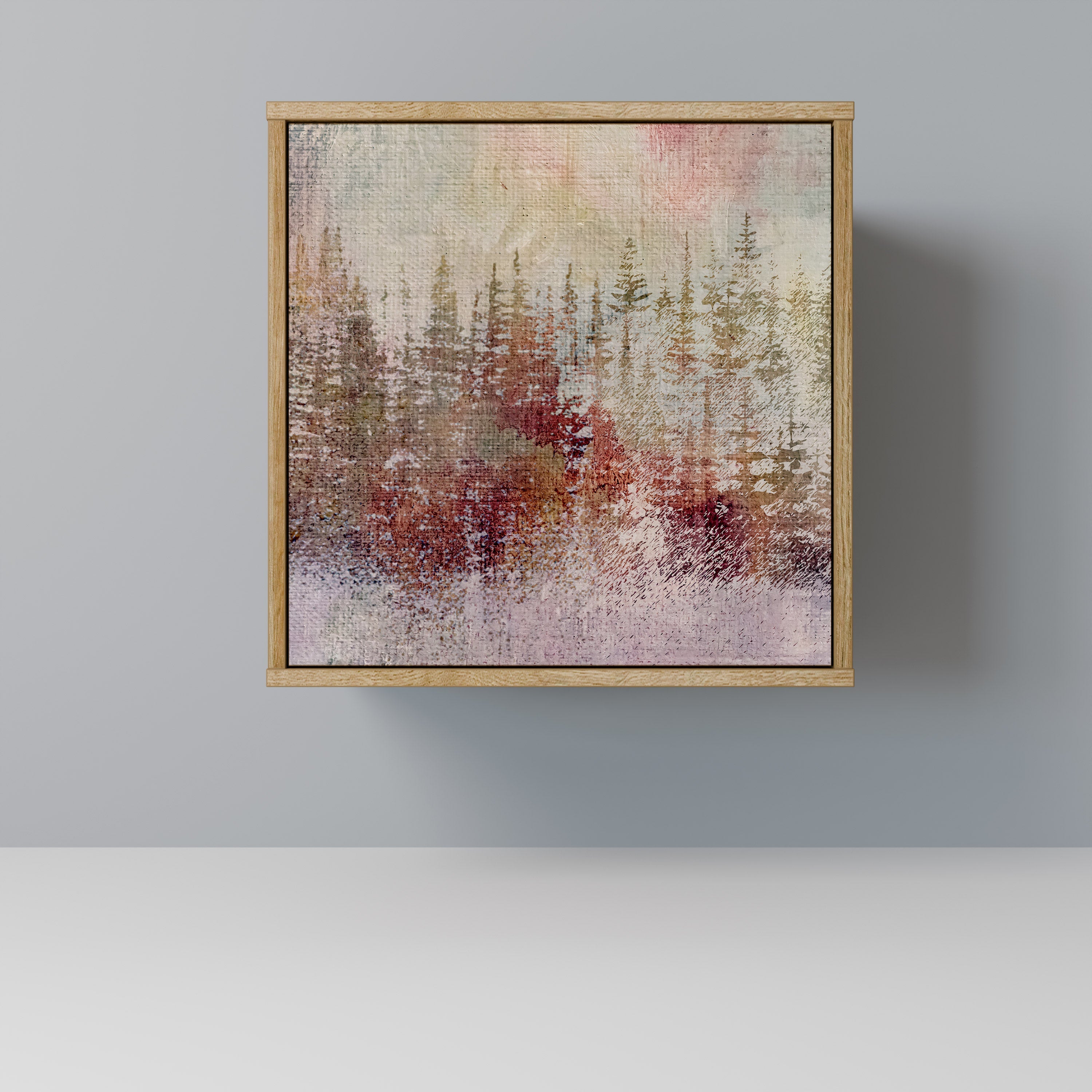 VEILED SUMMIT Aparador de 1 Porta em Efeito Carvalho