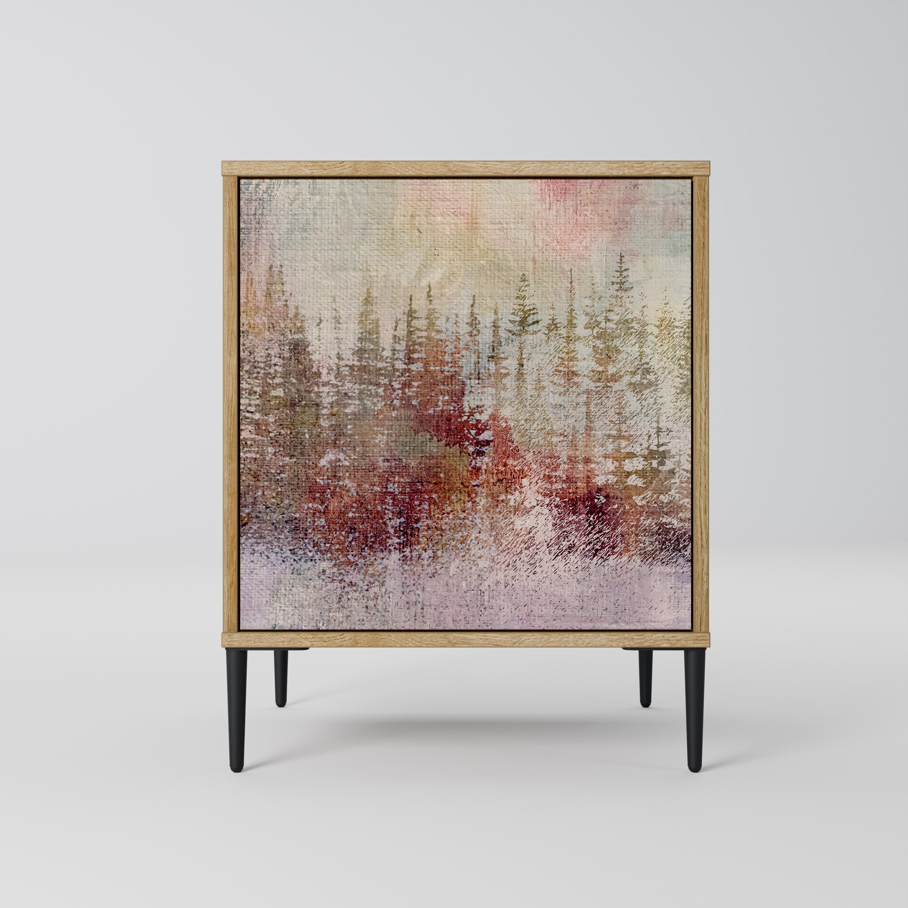 VEILED SUMMIT Aparador de 1 Porta em Efeito Carvalho