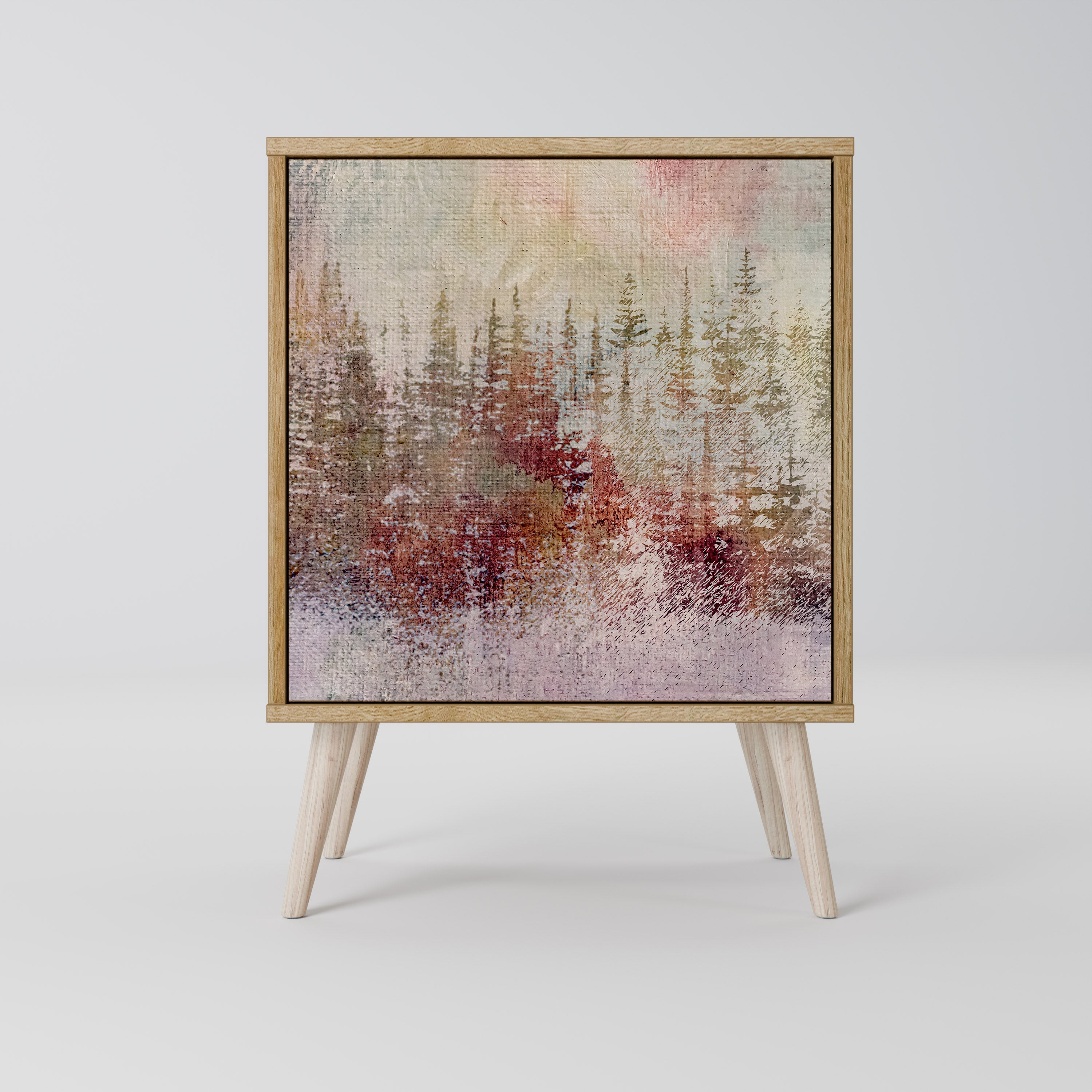 VEILED SUMMIT Aparador de 1 Porta em Efeito Carvalho