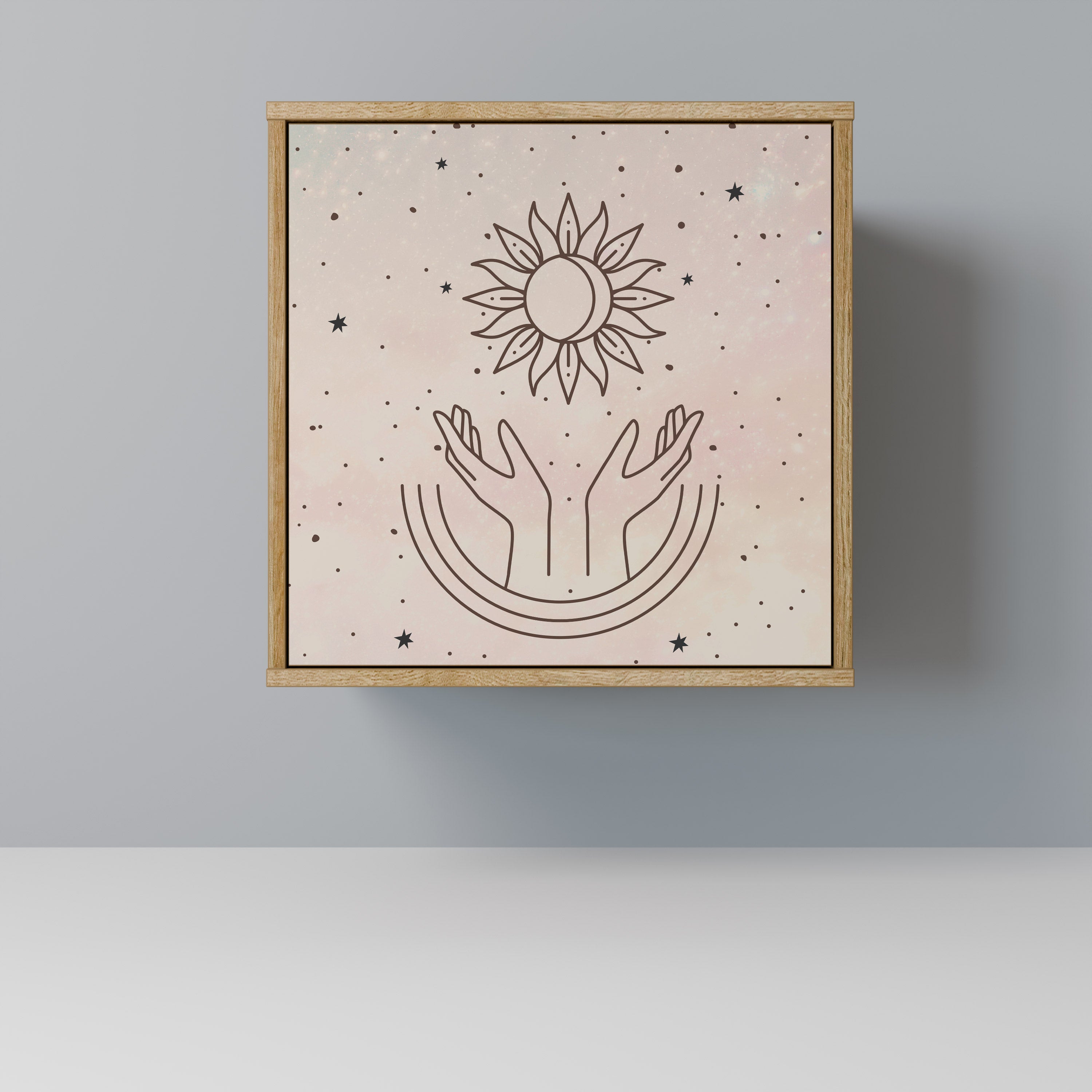 DELICATE BEAUTY Aparador de 1 Porta em Efeito Carvalho