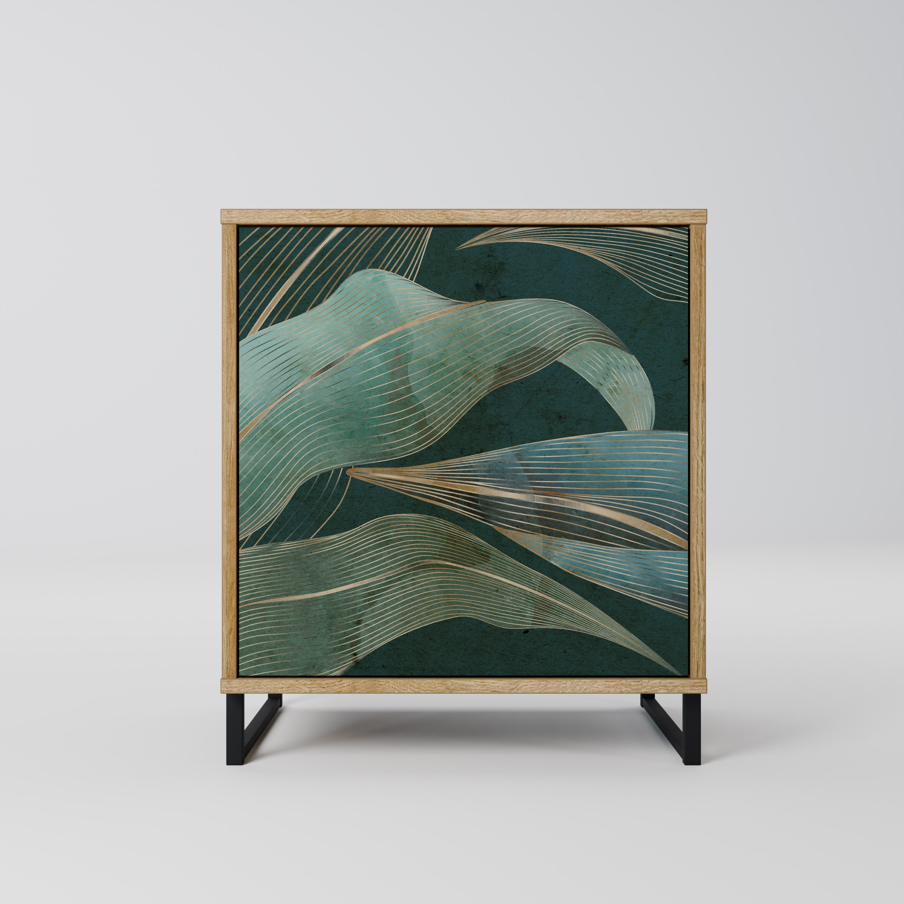 ROYAL GREEN Aparador de 1 Porta em Efeito Carvalho