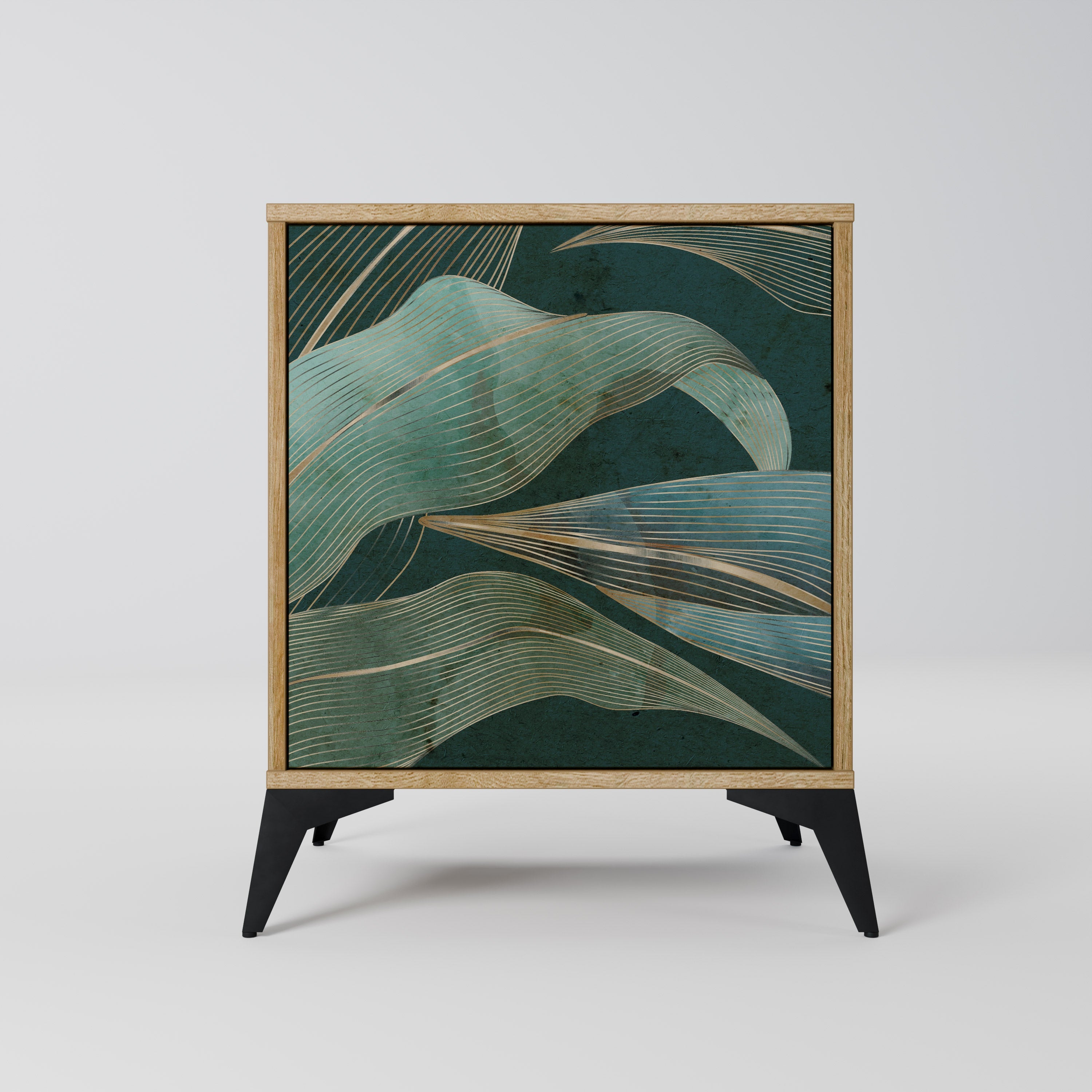 ROYAL GREEN Aparador de 1 Porta em Efeito Carvalho