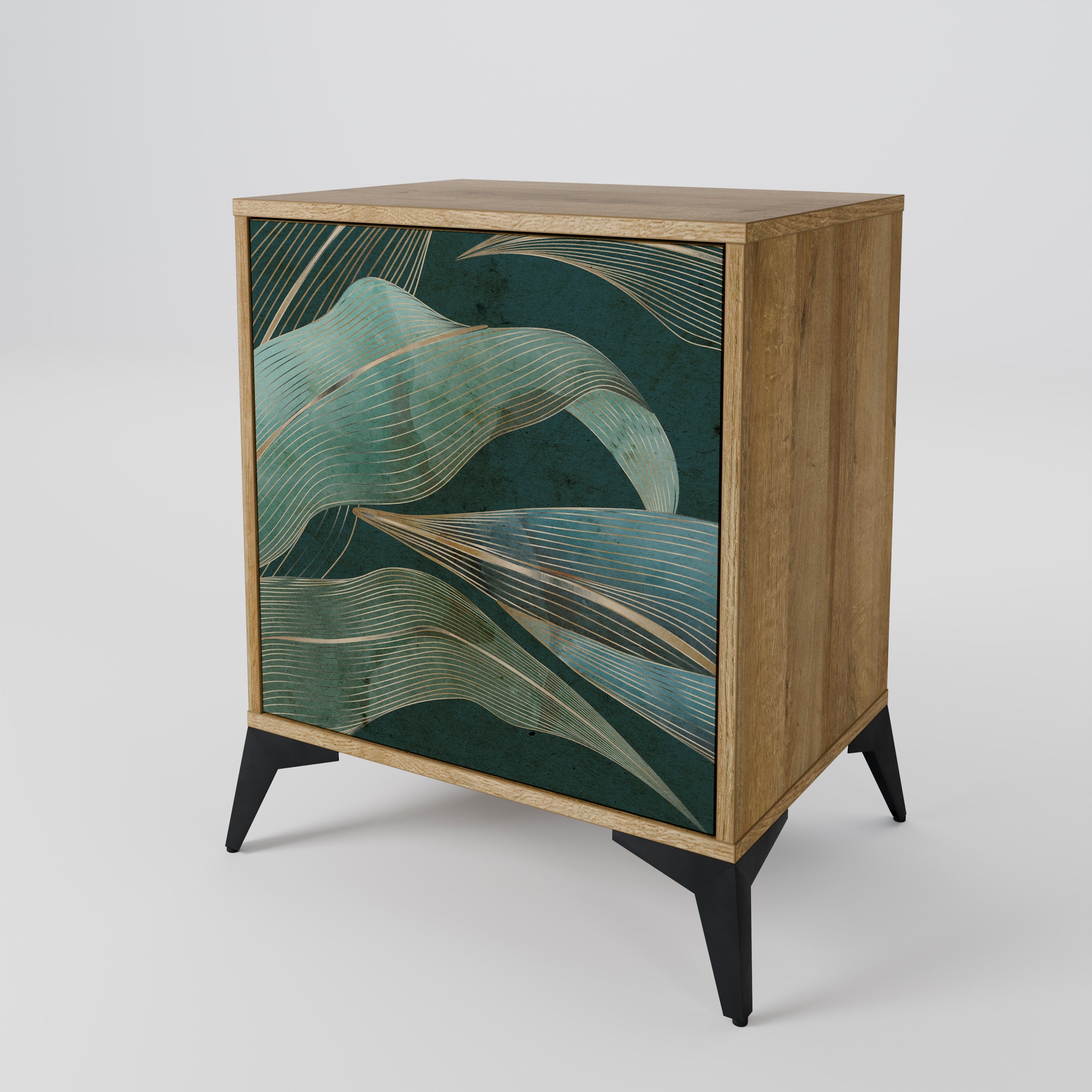 ROYAL GREEN Aparador de 1 Porta em Efeito Carvalho