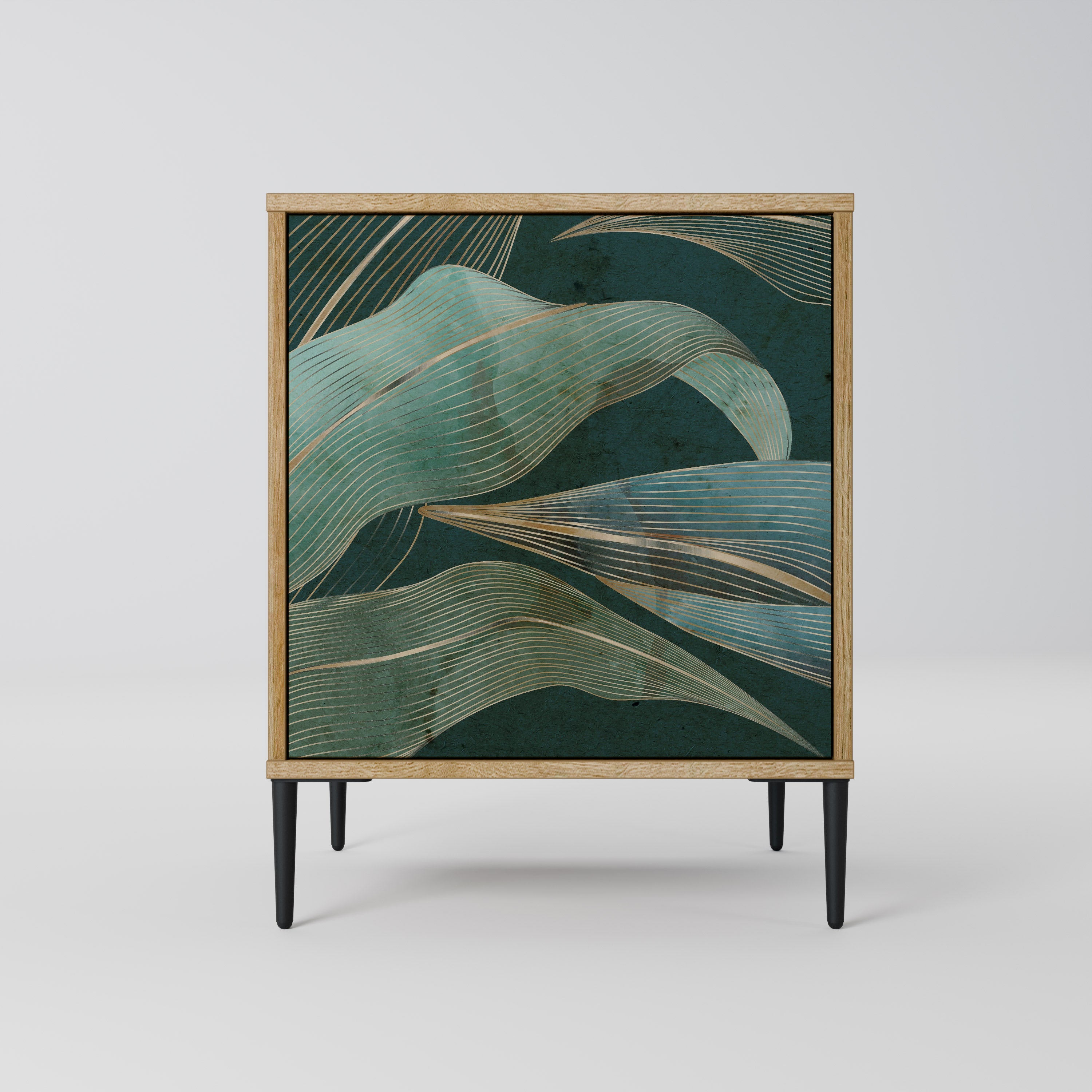 ROYAL GREEN Aparador de 1 Porta em Efeito Carvalho