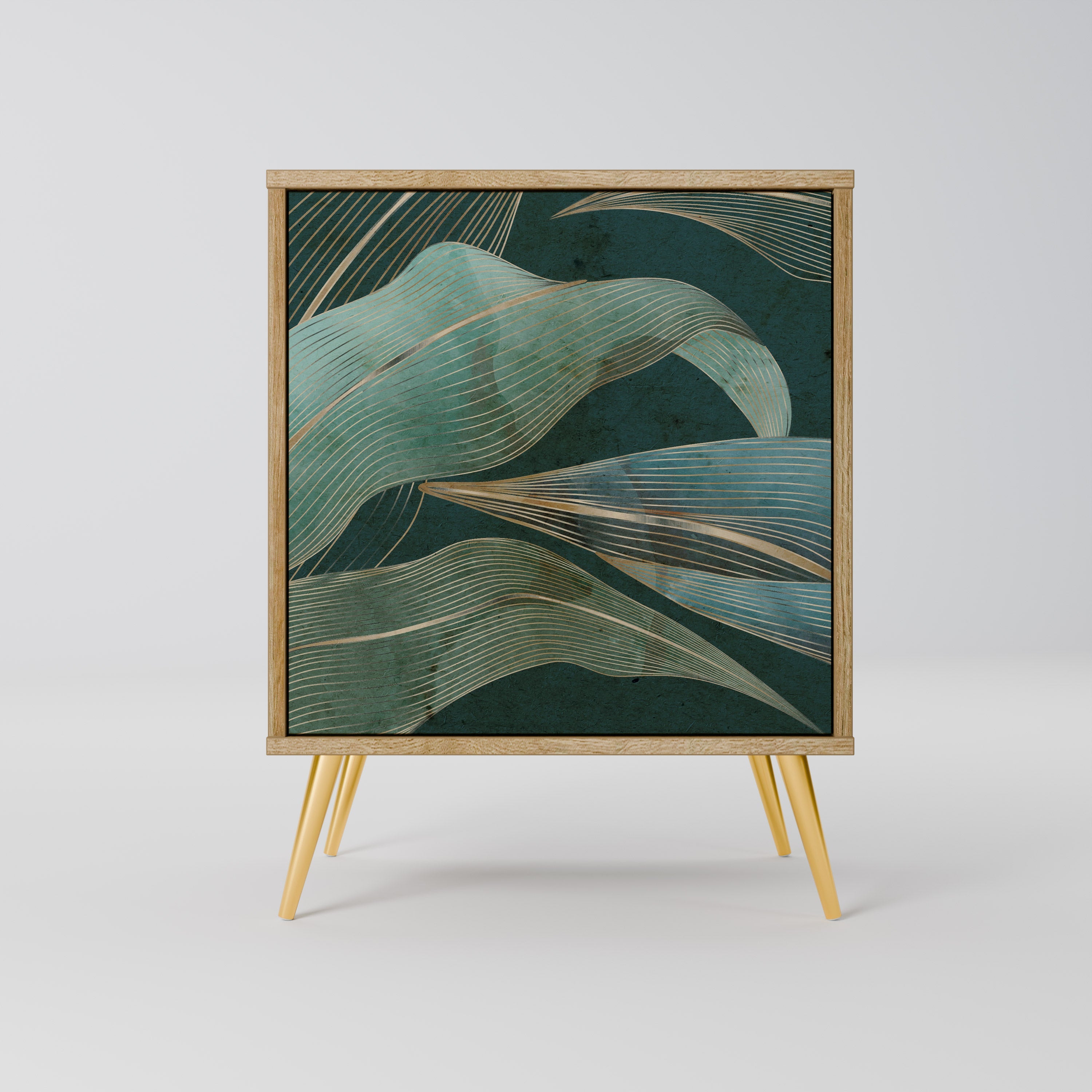 ROYAL GREEN Aparador de 1 Porta em Efeito Carvalho