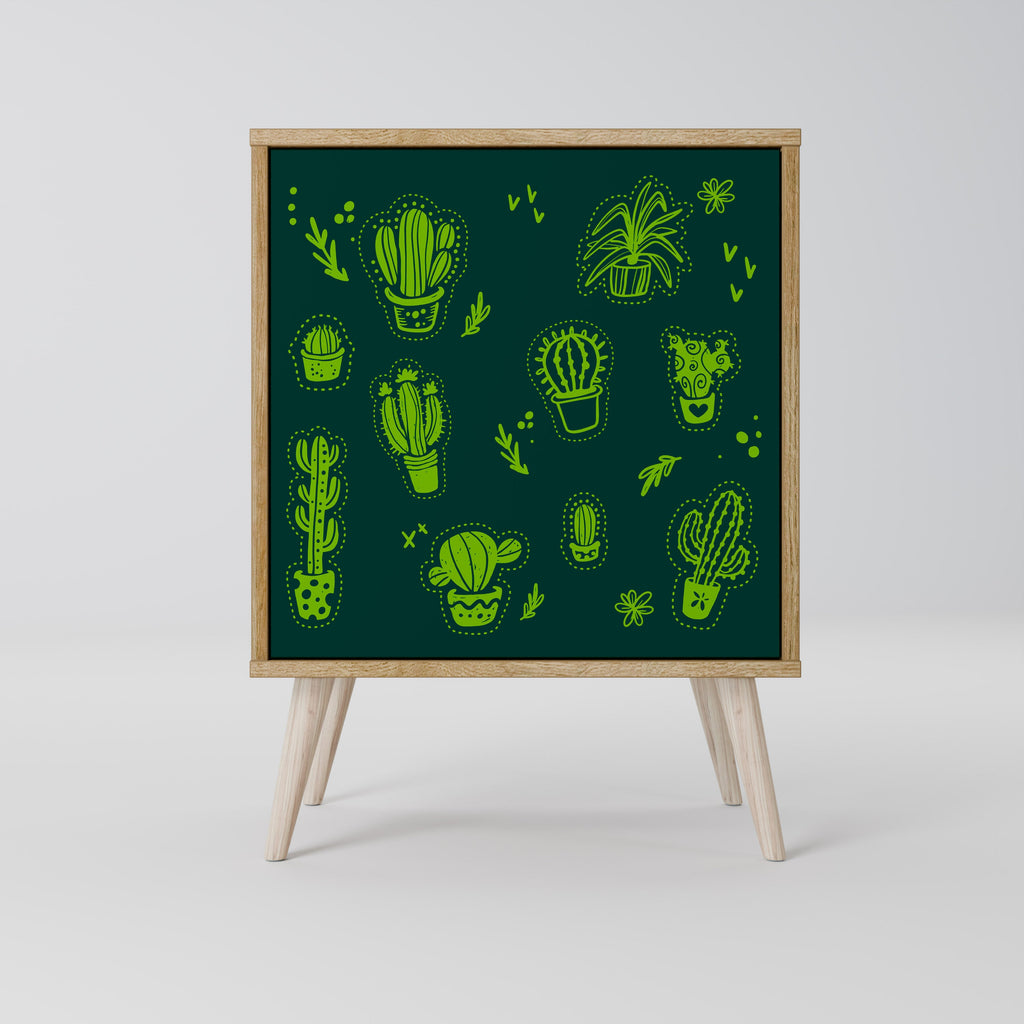 DESERT GREEN Aparador de 1 Porta em Efeito Carvalho