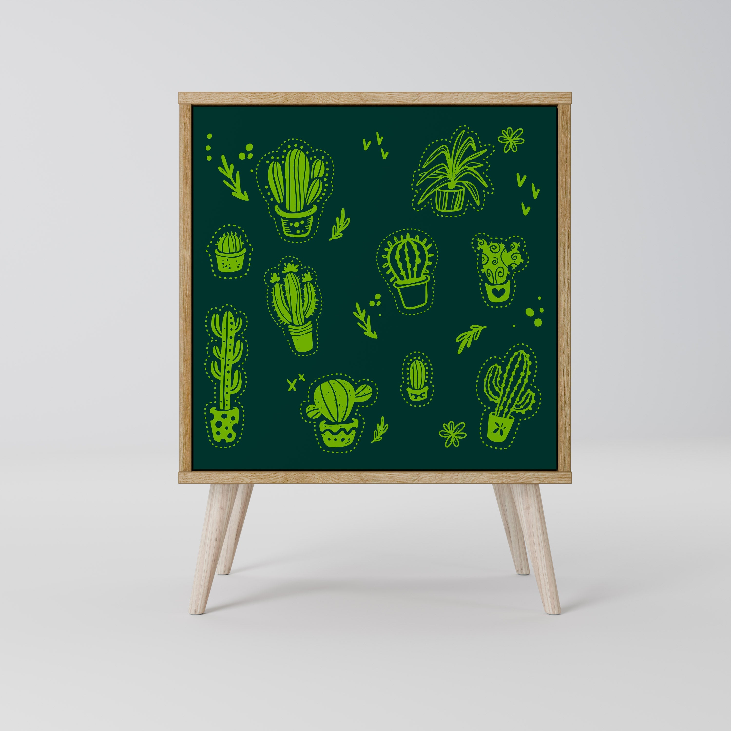 DESERT GREEN Aparador de 1 Porta em Efeito Carvalho