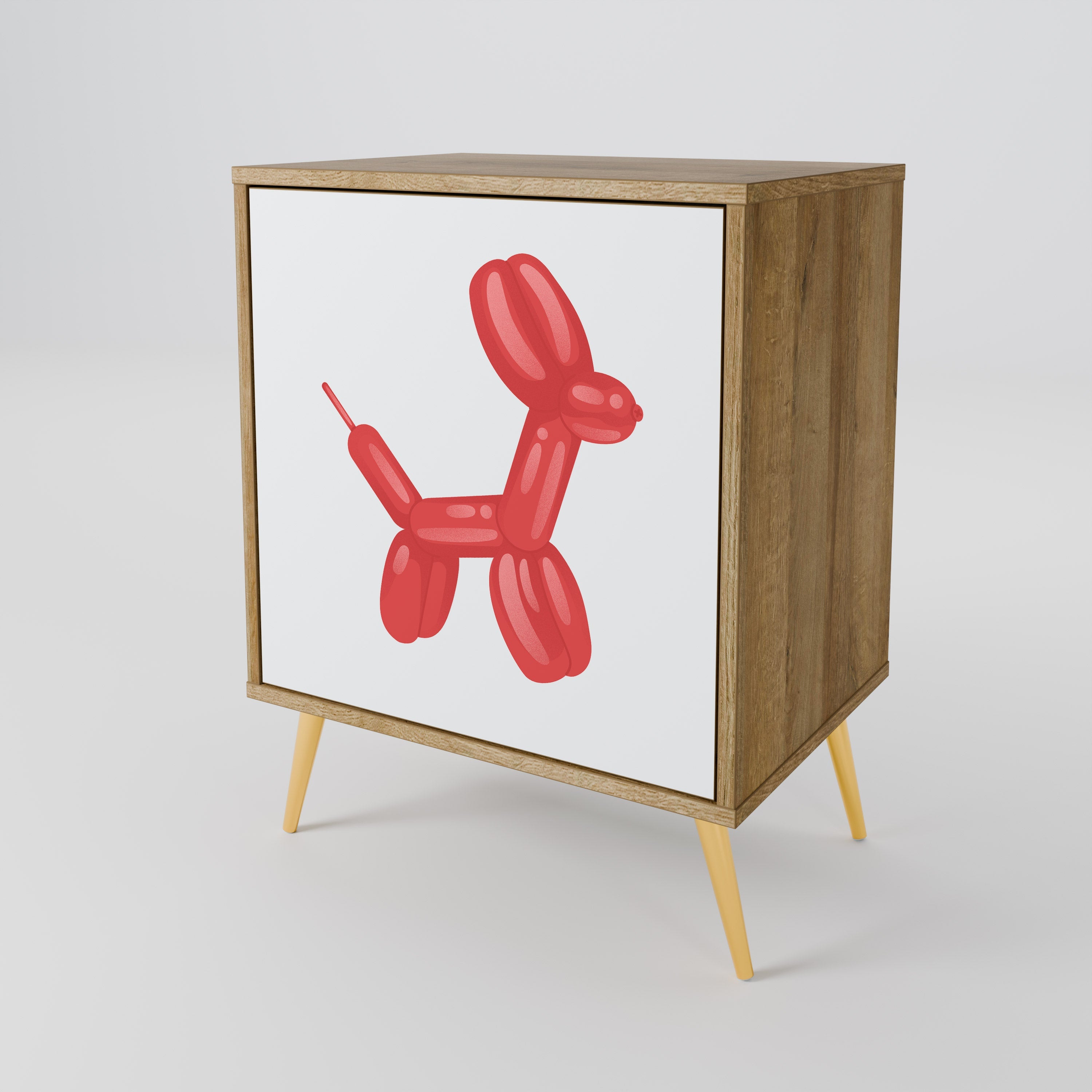 CHILDHOOD MEMORY Aparador de 1 Porta em Efeito Carvalho