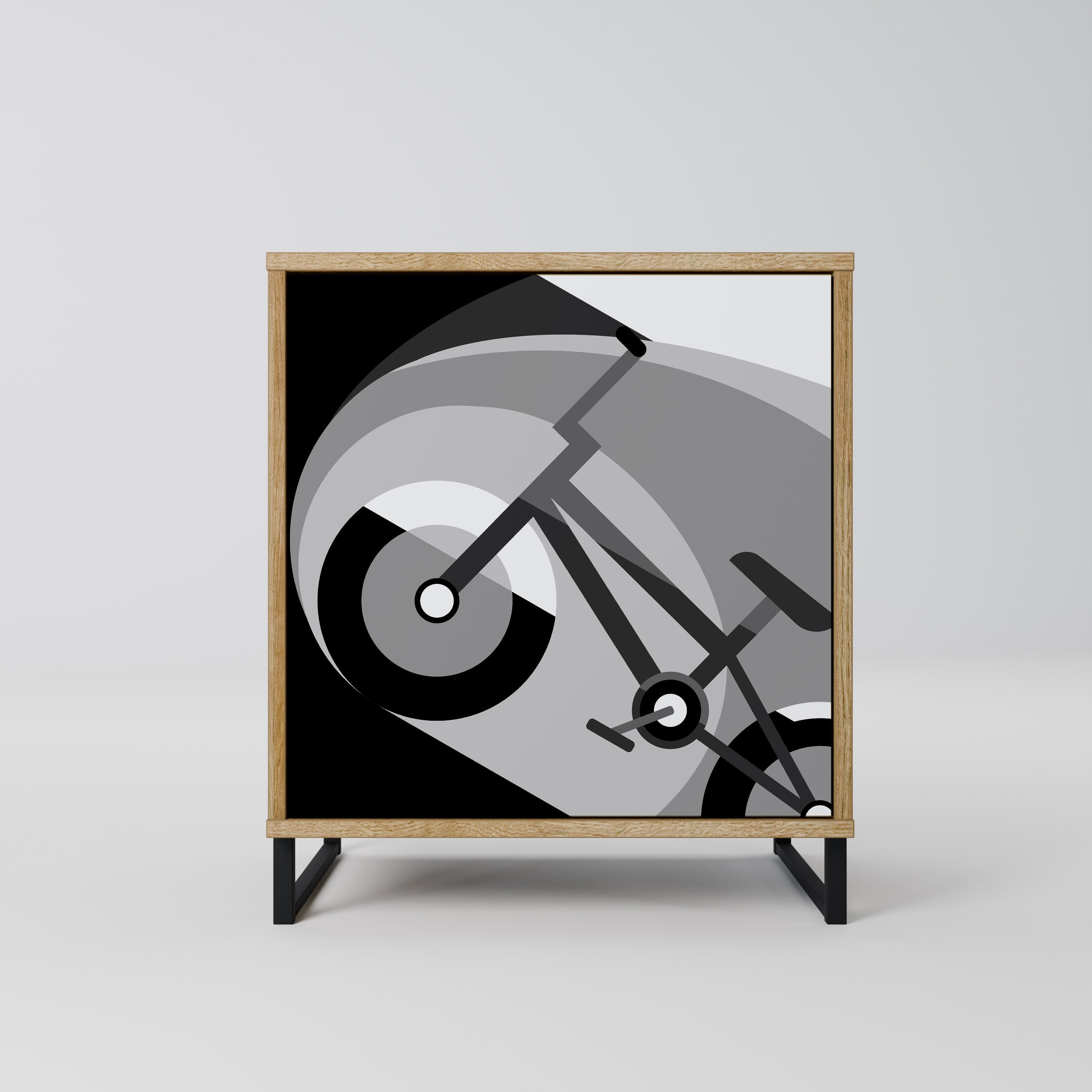 BIKE ENERGY Aparador de 1 Porta em Efeito Carvalho