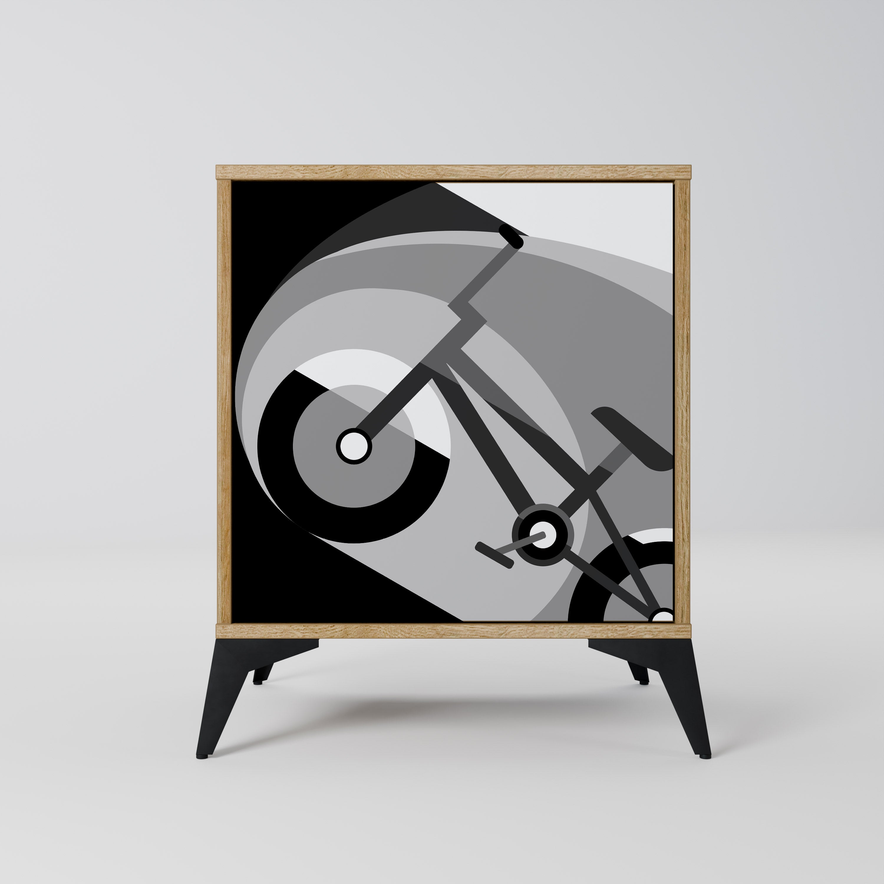 BIKE ENERGY Aparador de 1 Porta em Efeito Carvalho