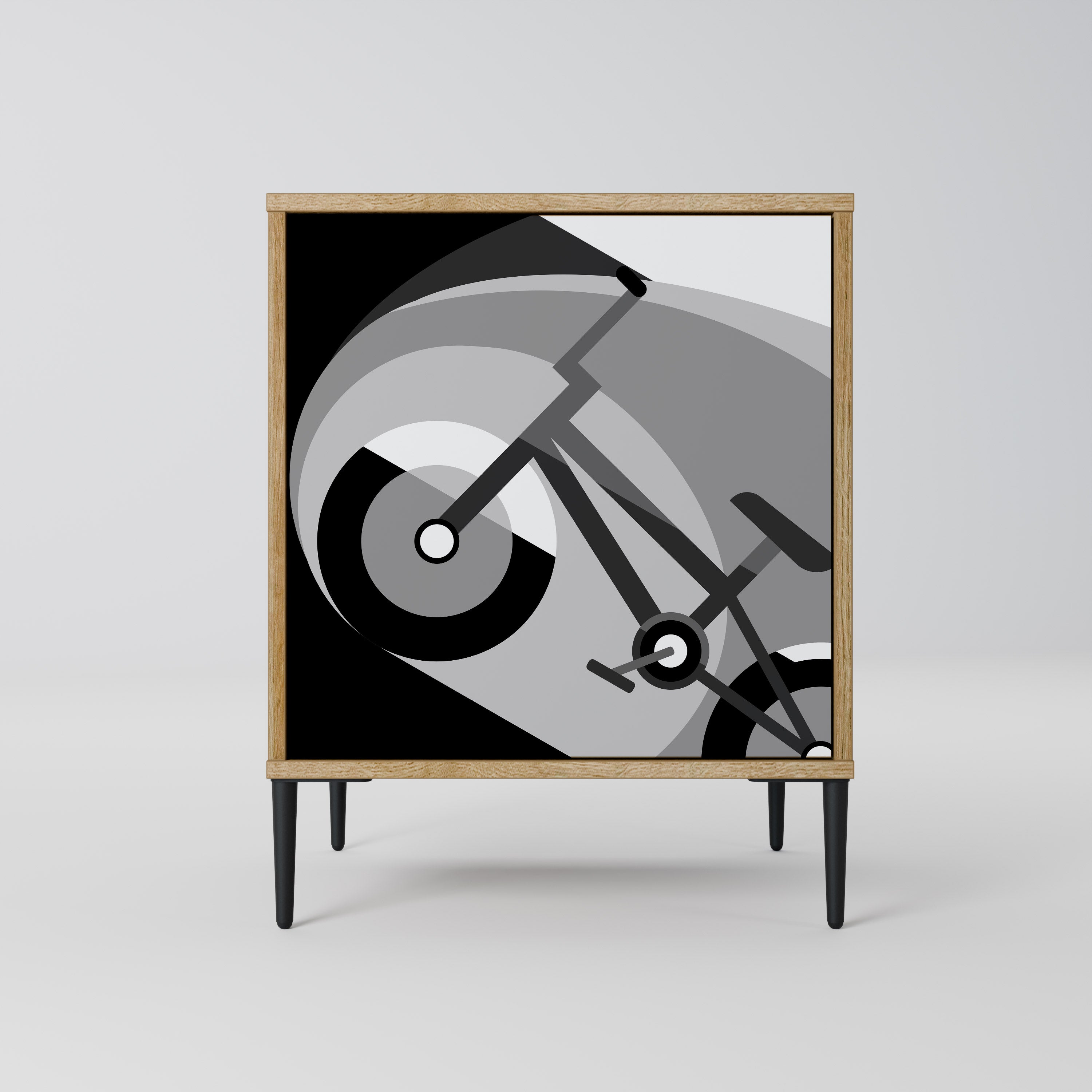 BIKE ENERGY Aparador de 1 Porta em Efeito Carvalho