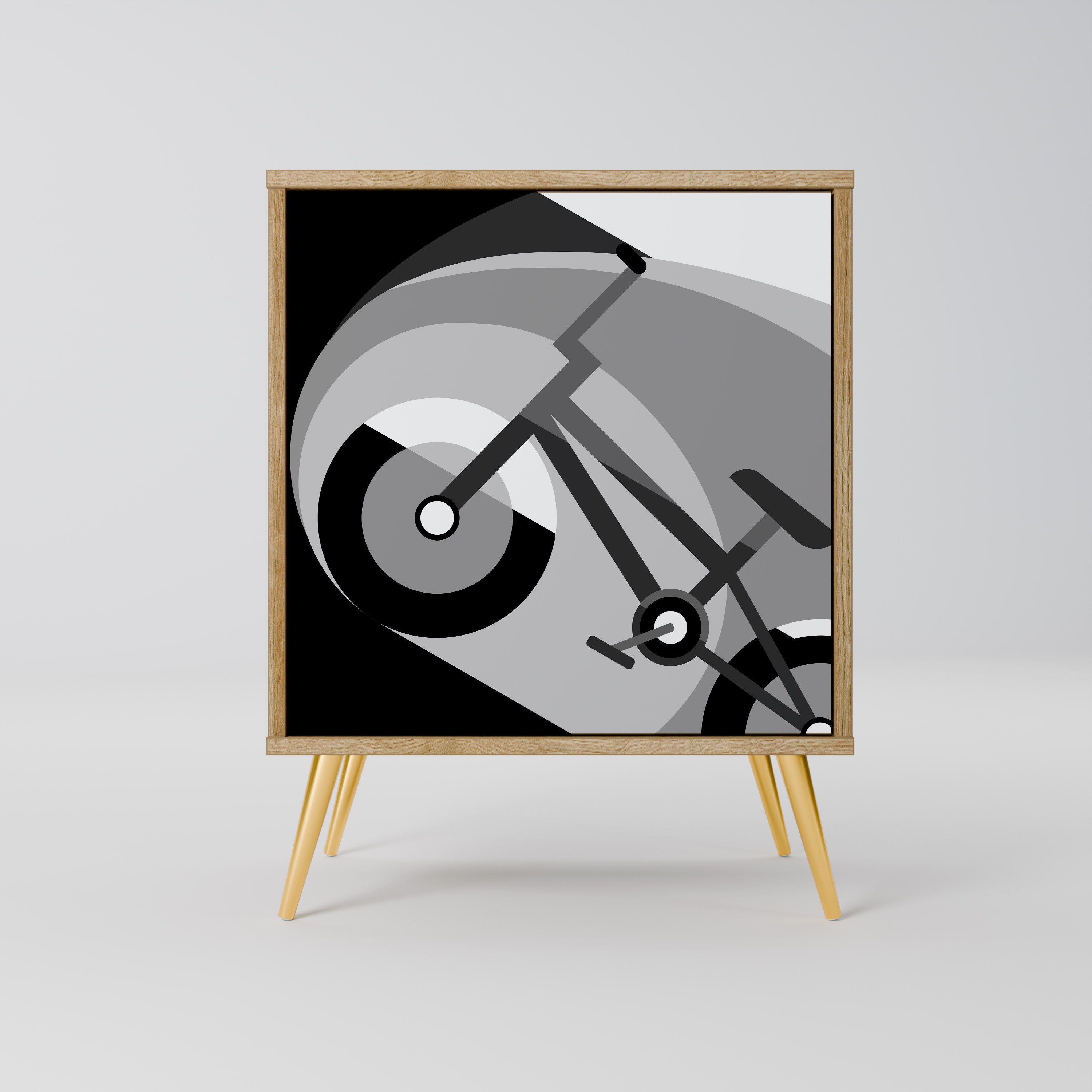 BIKE ENERGY Aparador de 1 Porta em Efeito Carvalho