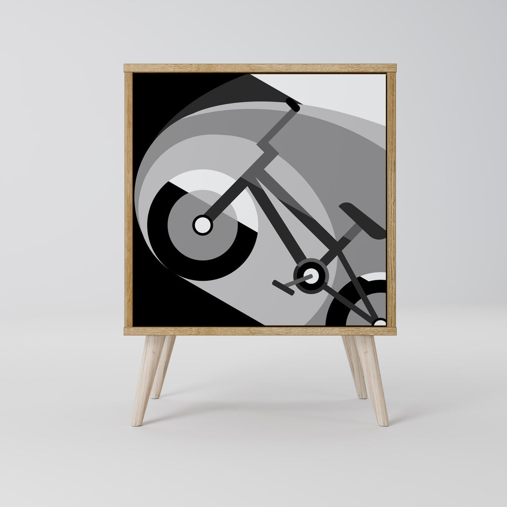 BIKE ENERGY Aparador de 1 Porta em Efeito Carvalho