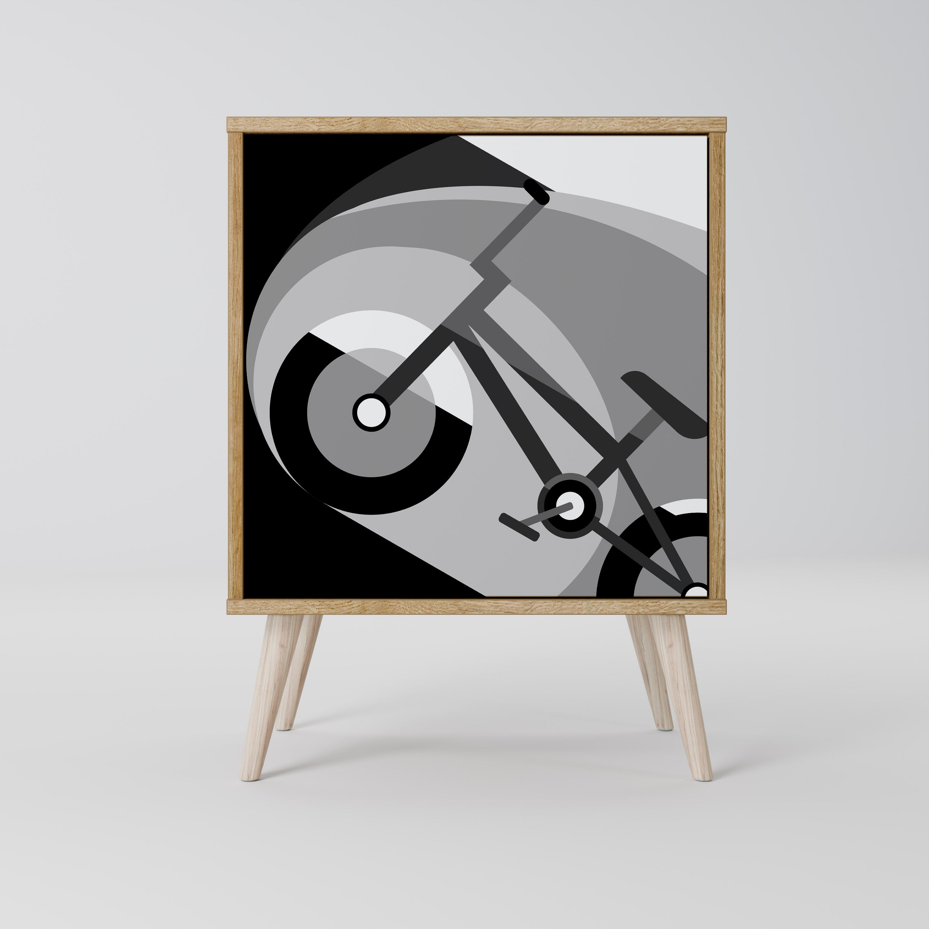 BIKE ENERGY Aparador de 1 Porta em Efeito Carvalho