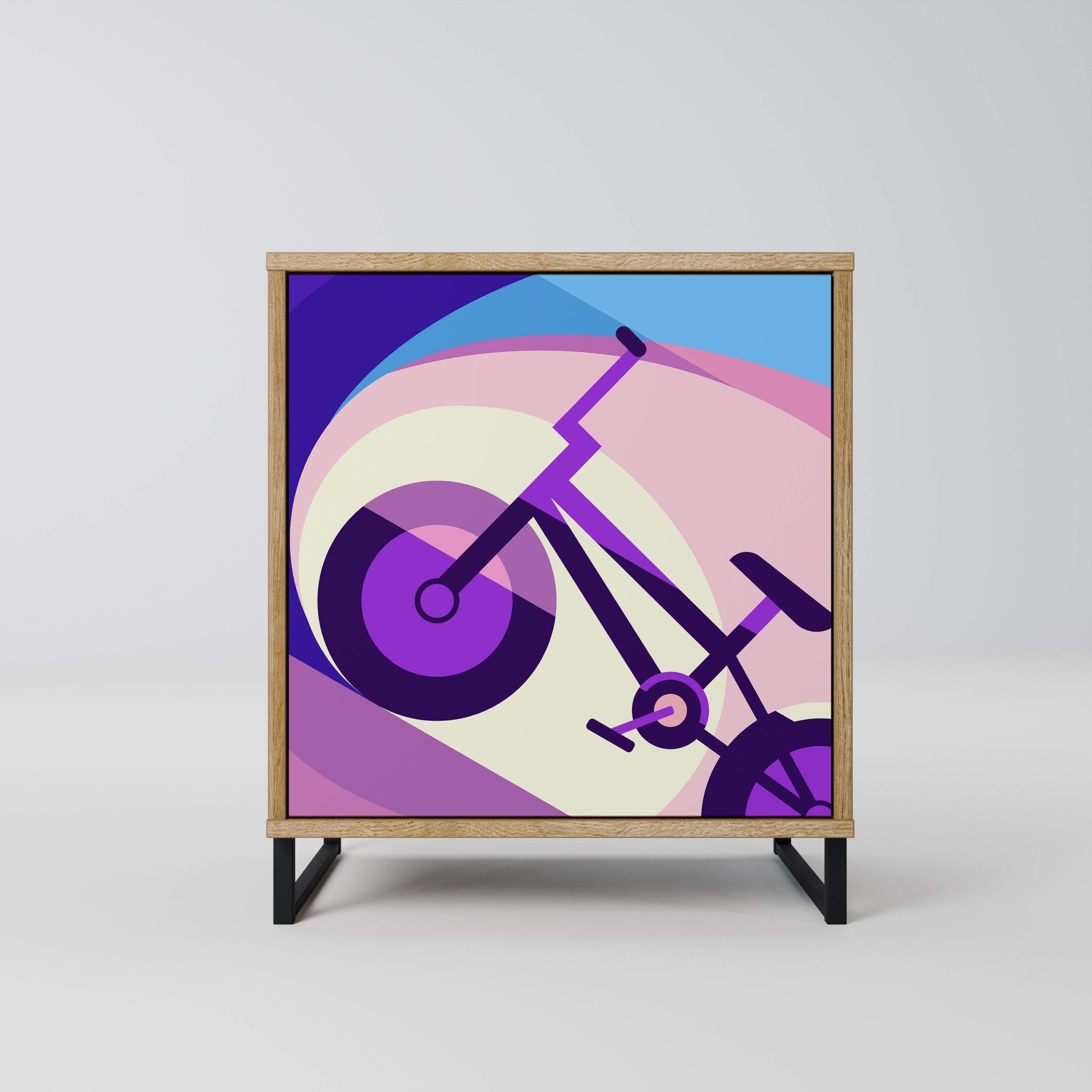 BIKE DREAMS Aparador de 1 Porta em Efeito Carvalho