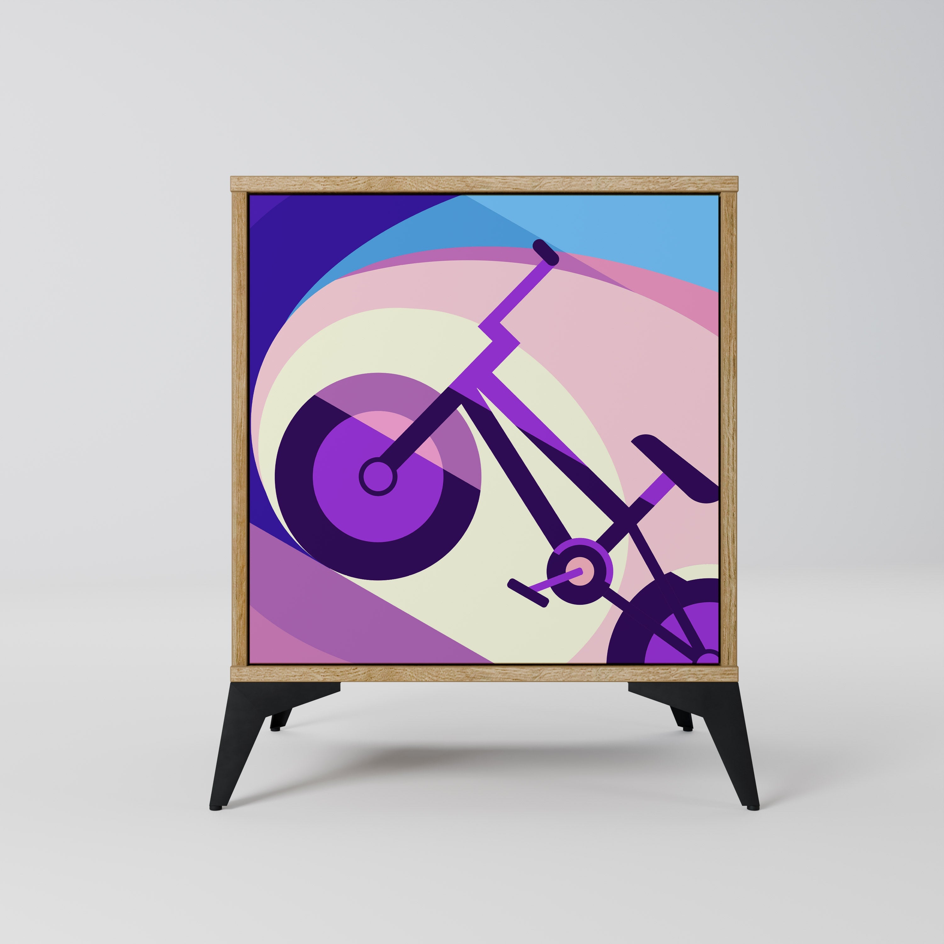 BIKE DREAMS Aparador de 1 Porta em Efeito Carvalho