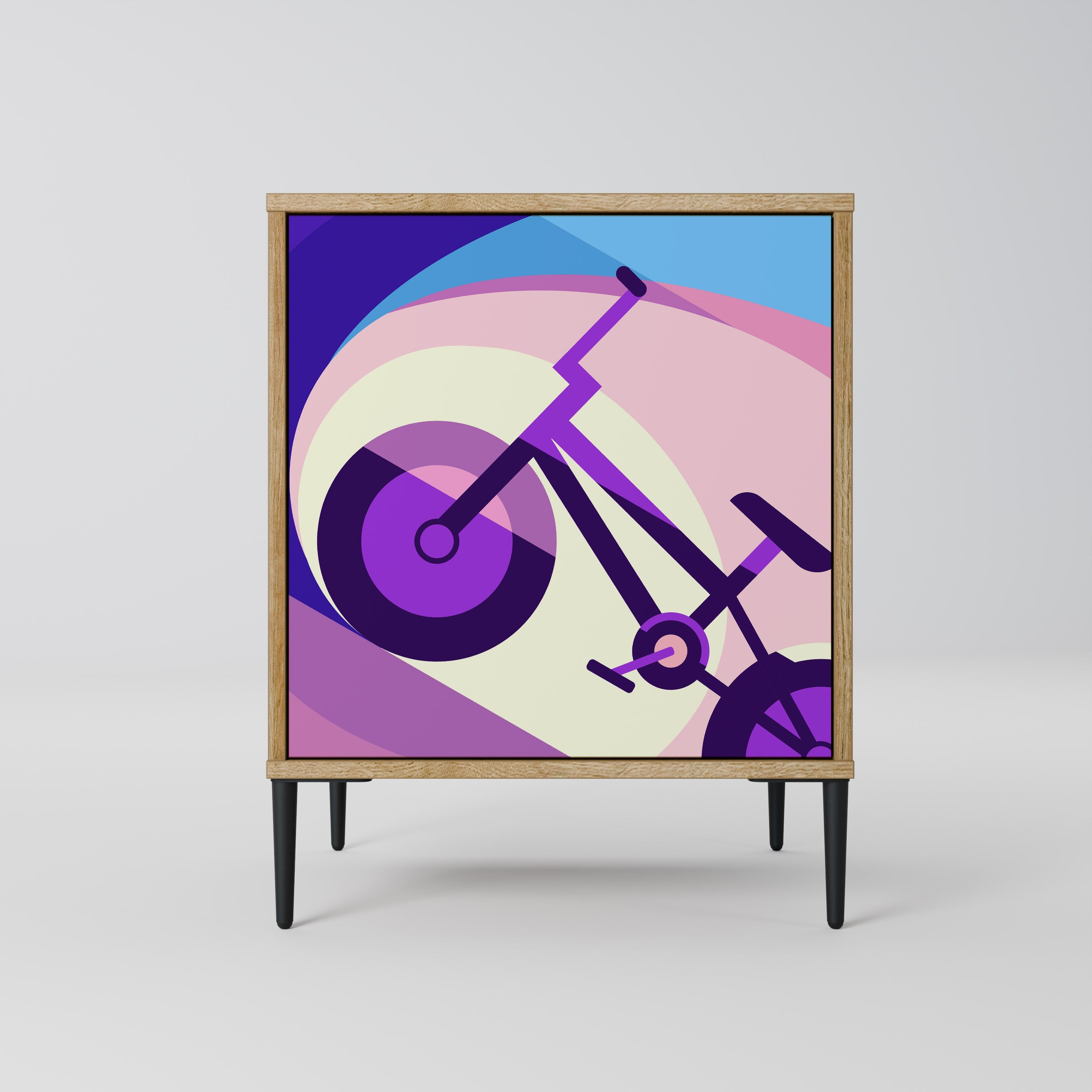 BIKE DREAMS Aparador de 1 Porta em Efeito Carvalho