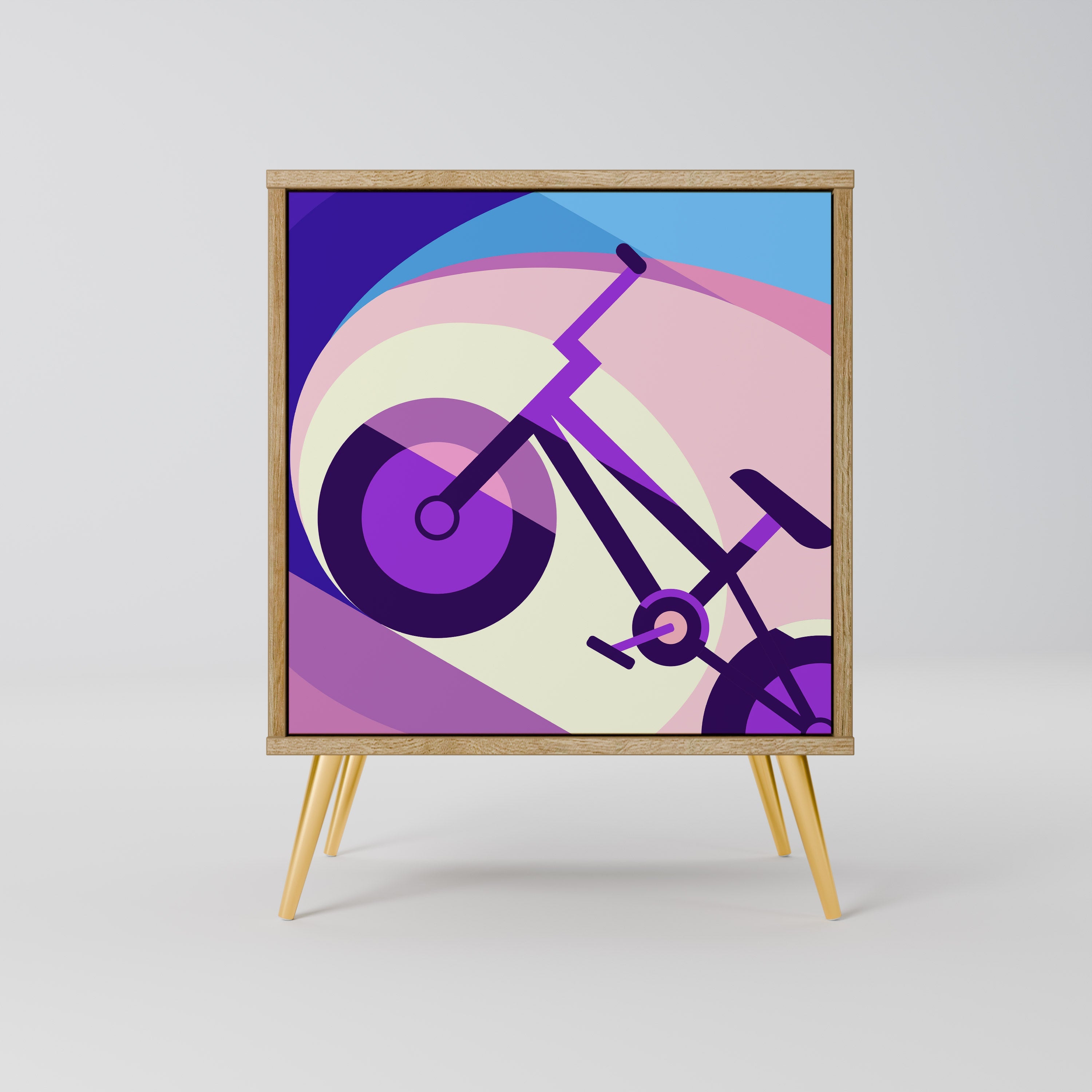 BIKE DREAMS Aparador de 1 Porta em Efeito Carvalho