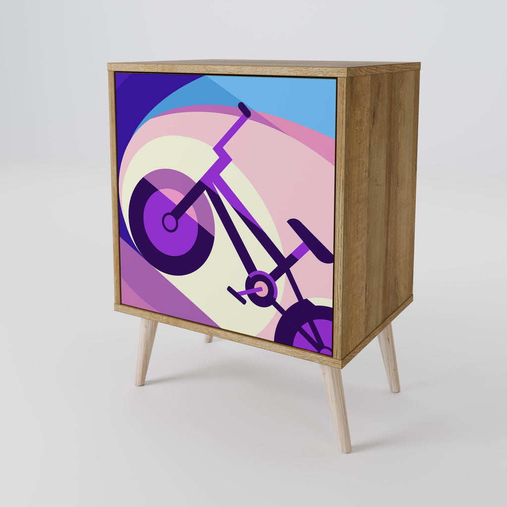 BIKE DREAMS Aparador de 1 Porta em Efeito Carvalho