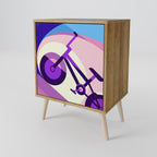 BIKE DREAMS Aparador de 1 Porta em Efeito Carvalho