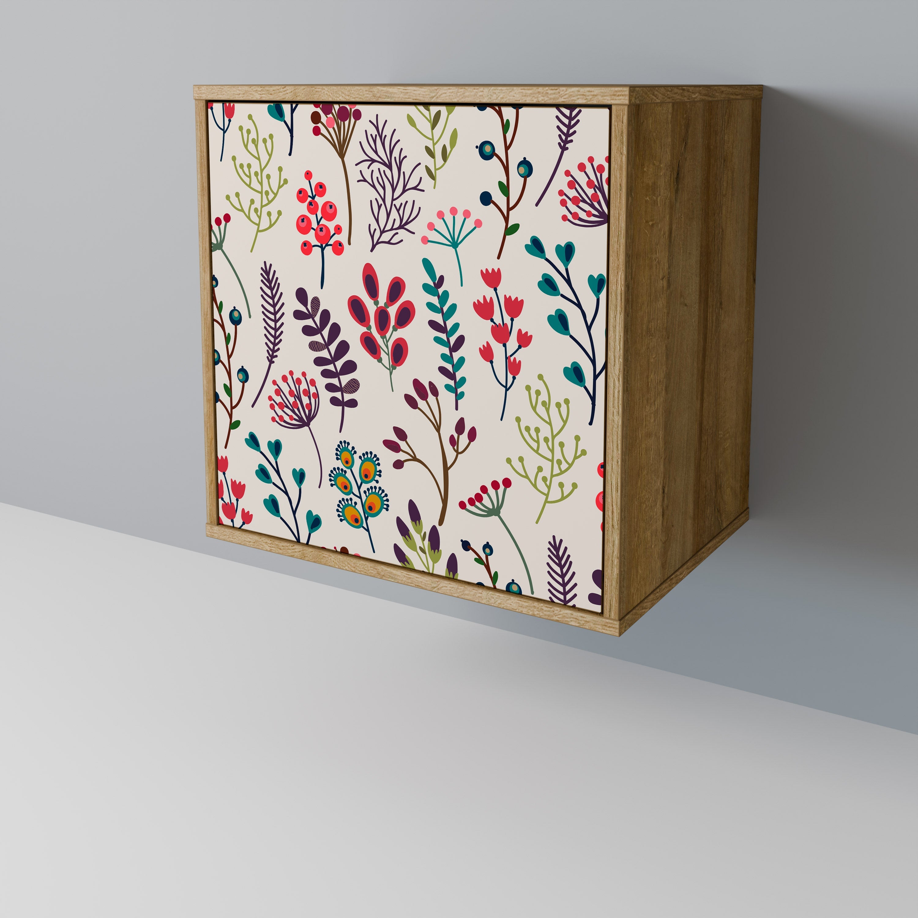 AUTUMN SUNDRIES Aparador de 1 Porta em Efeito Carvalho