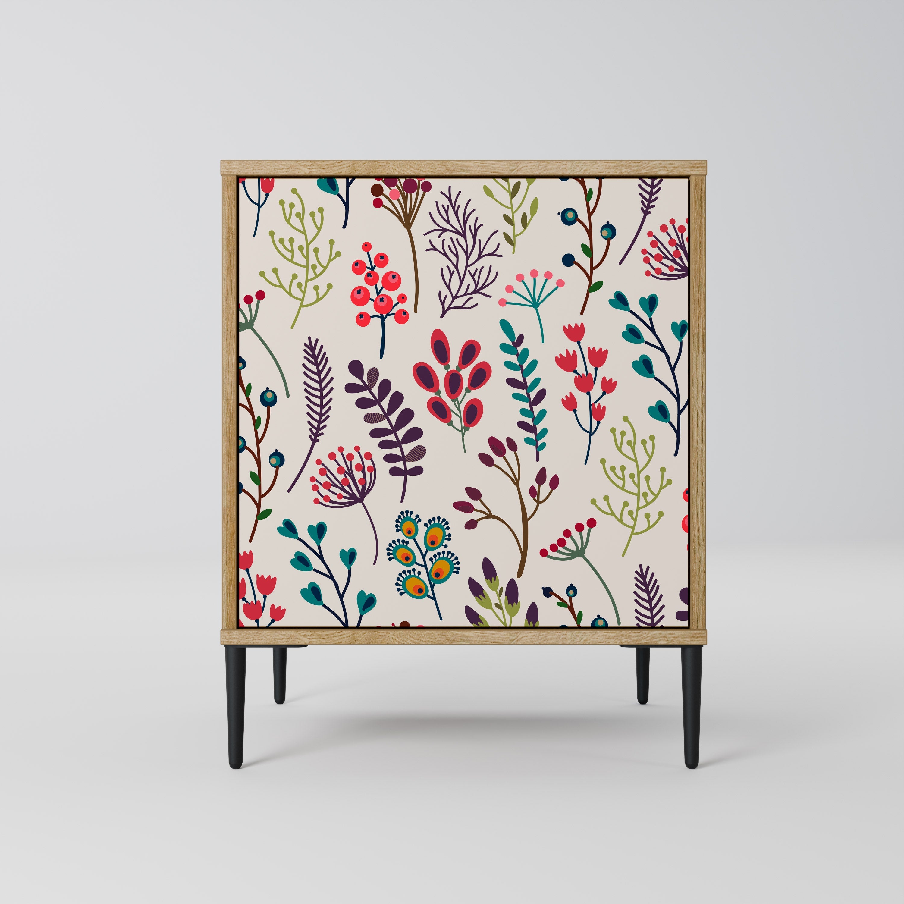 AUTUMN SUNDRIES Aparador de 1 Porta em Efeito Carvalho