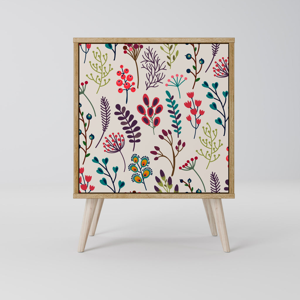 AUTUMN SUNDRIES Aparador de 1 Porta em Efeito Carvalho