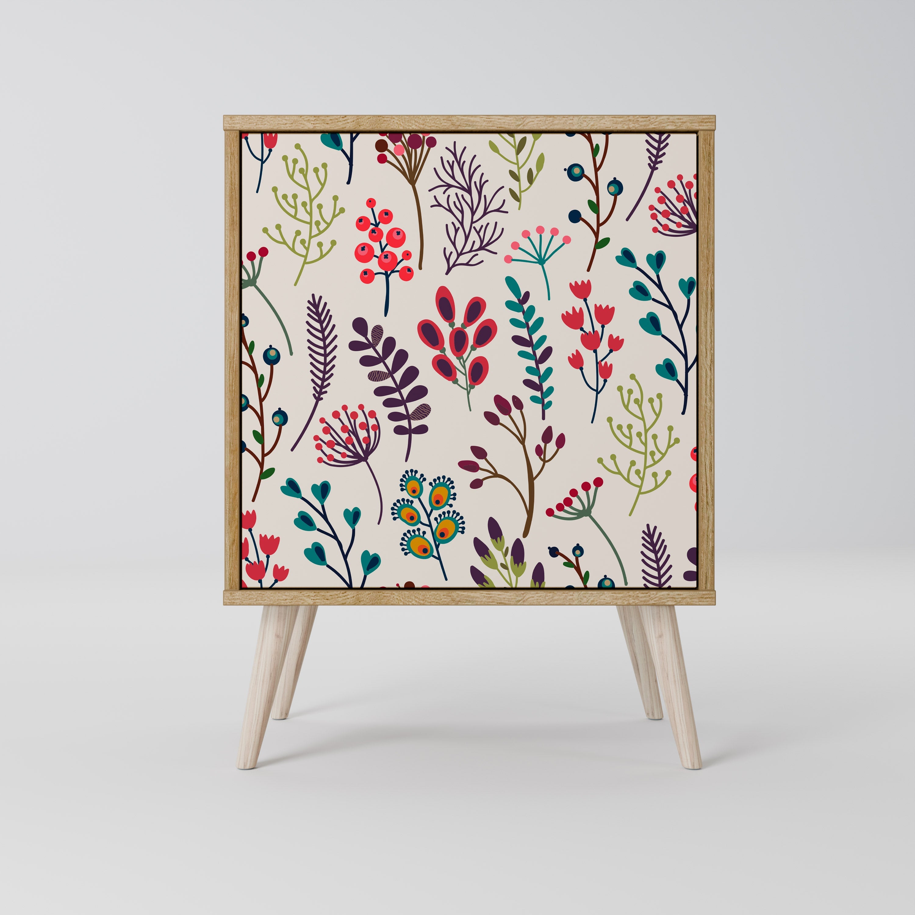 AUTUMN SUNDRIES Aparador de 1 Porta em Efeito Carvalho