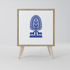 POLISH FOLK ART Aparador de 1 Porta em Efeito Carvalho