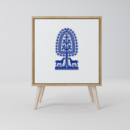 POLISH FOLK ART Aparador de 1 Porta