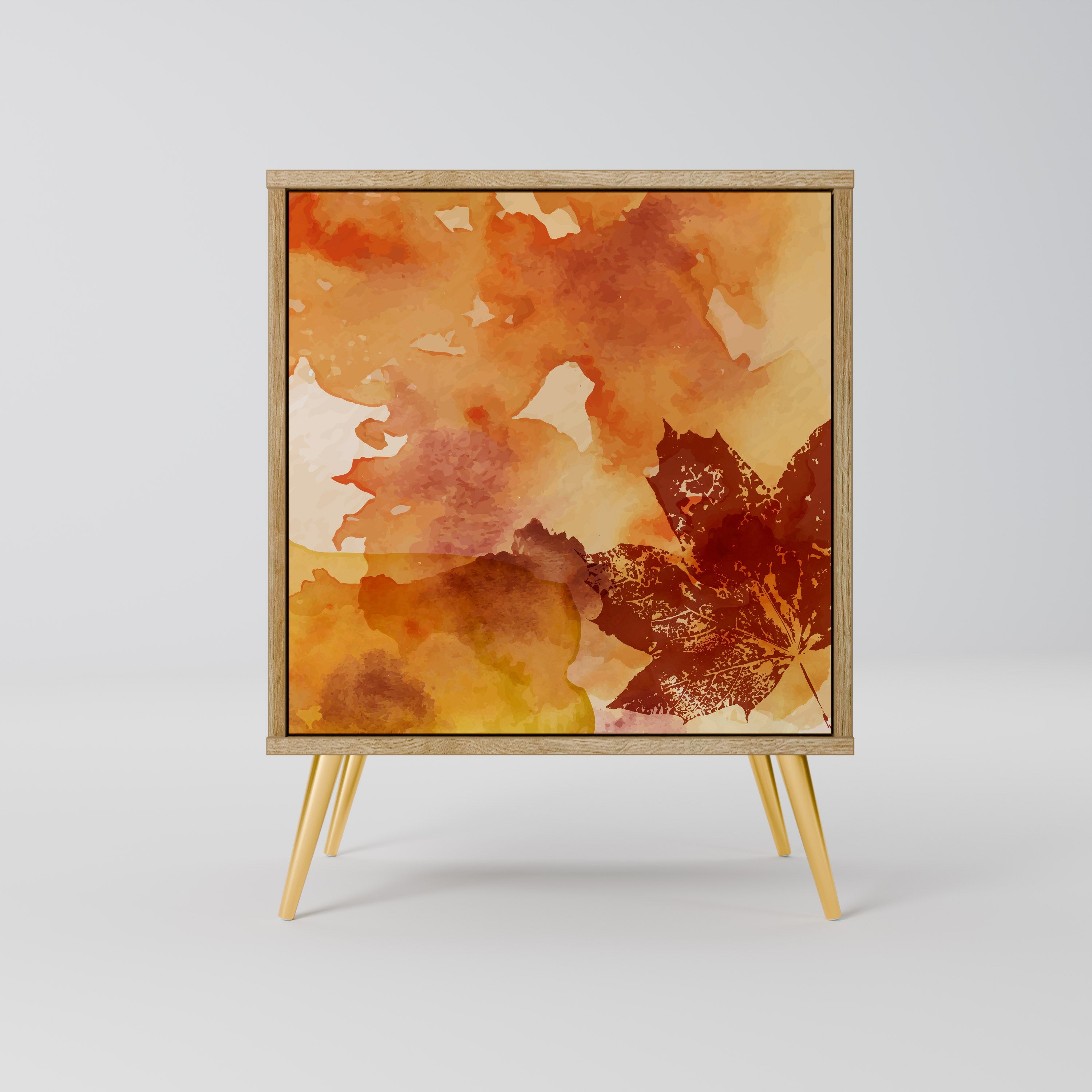 TRACES OF AUTUMN Aparador de 1 Porta em Efeito Carvalho
