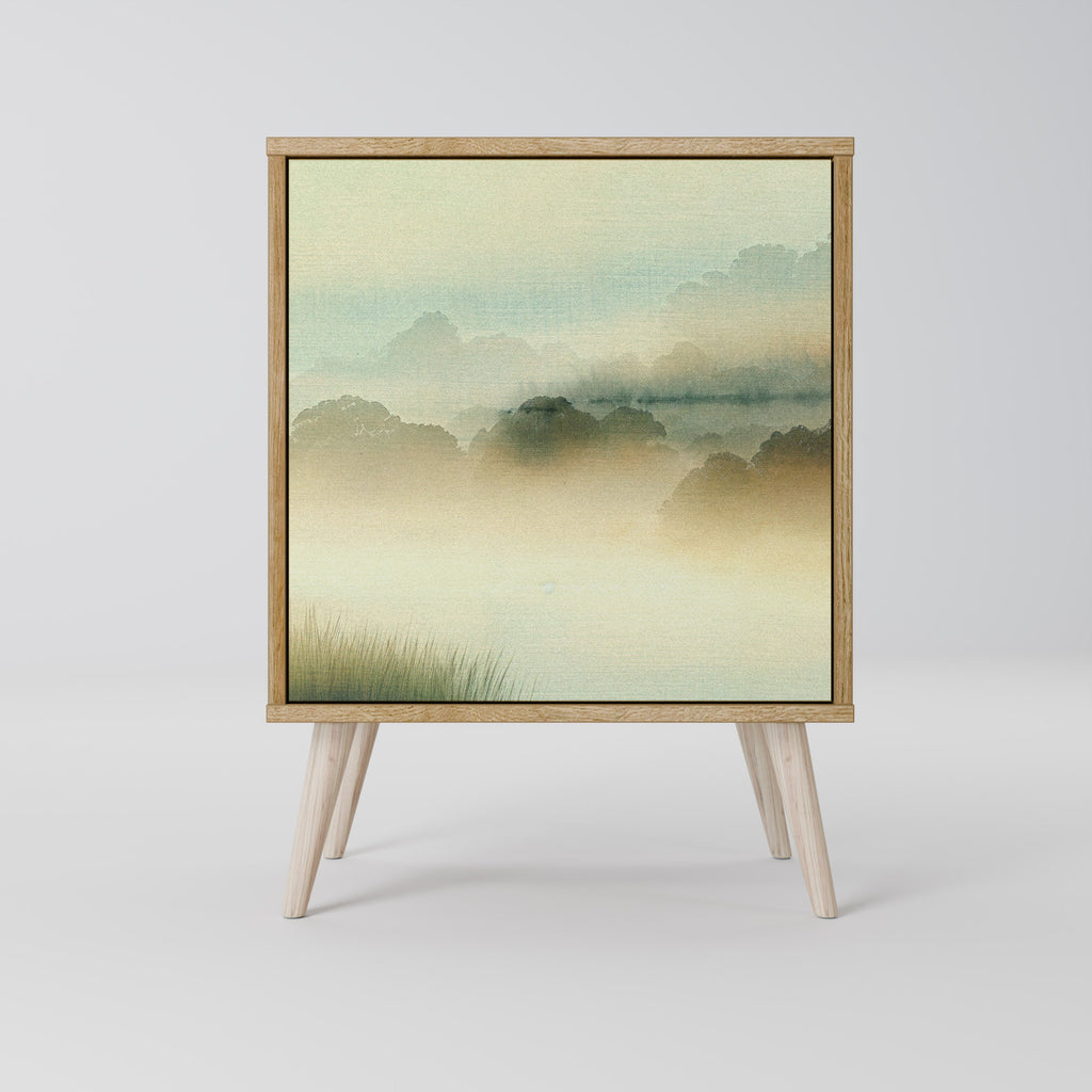MORNING BY THE LAKE Aparador de 1 Porta em Efeito Carvalho