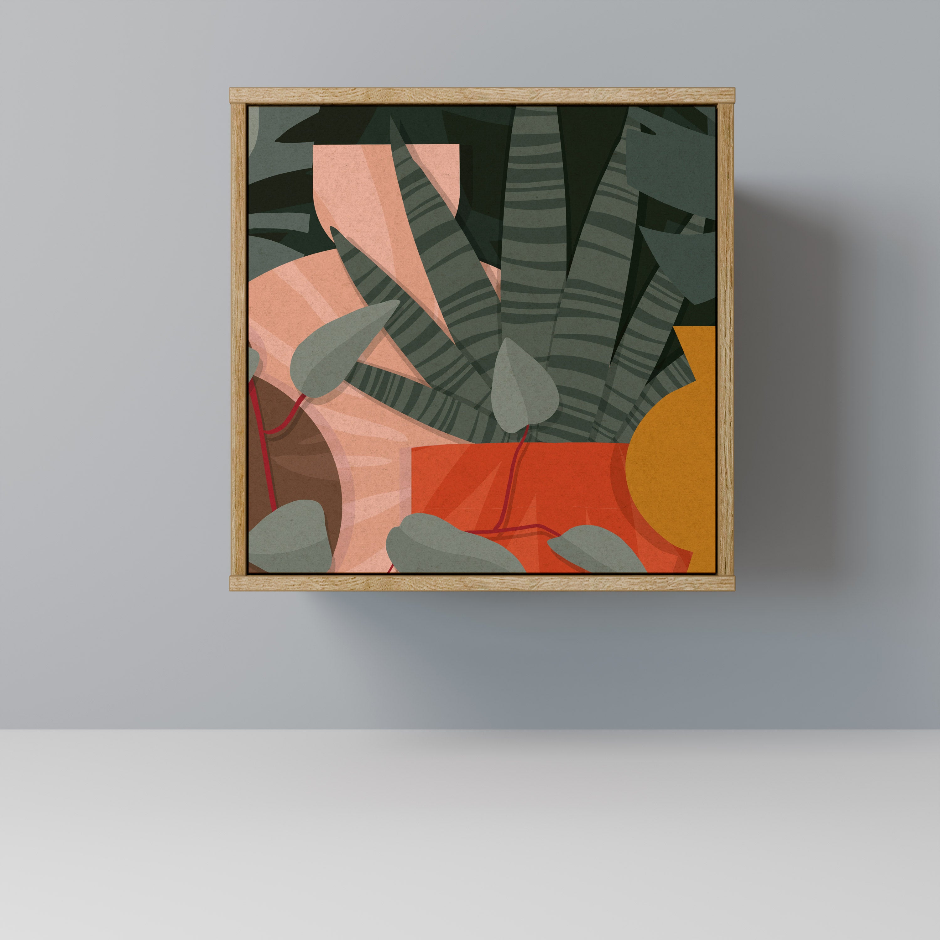 TROPICAL COMPOSITION Aparador de 1 Porta em Efeito Carvalho