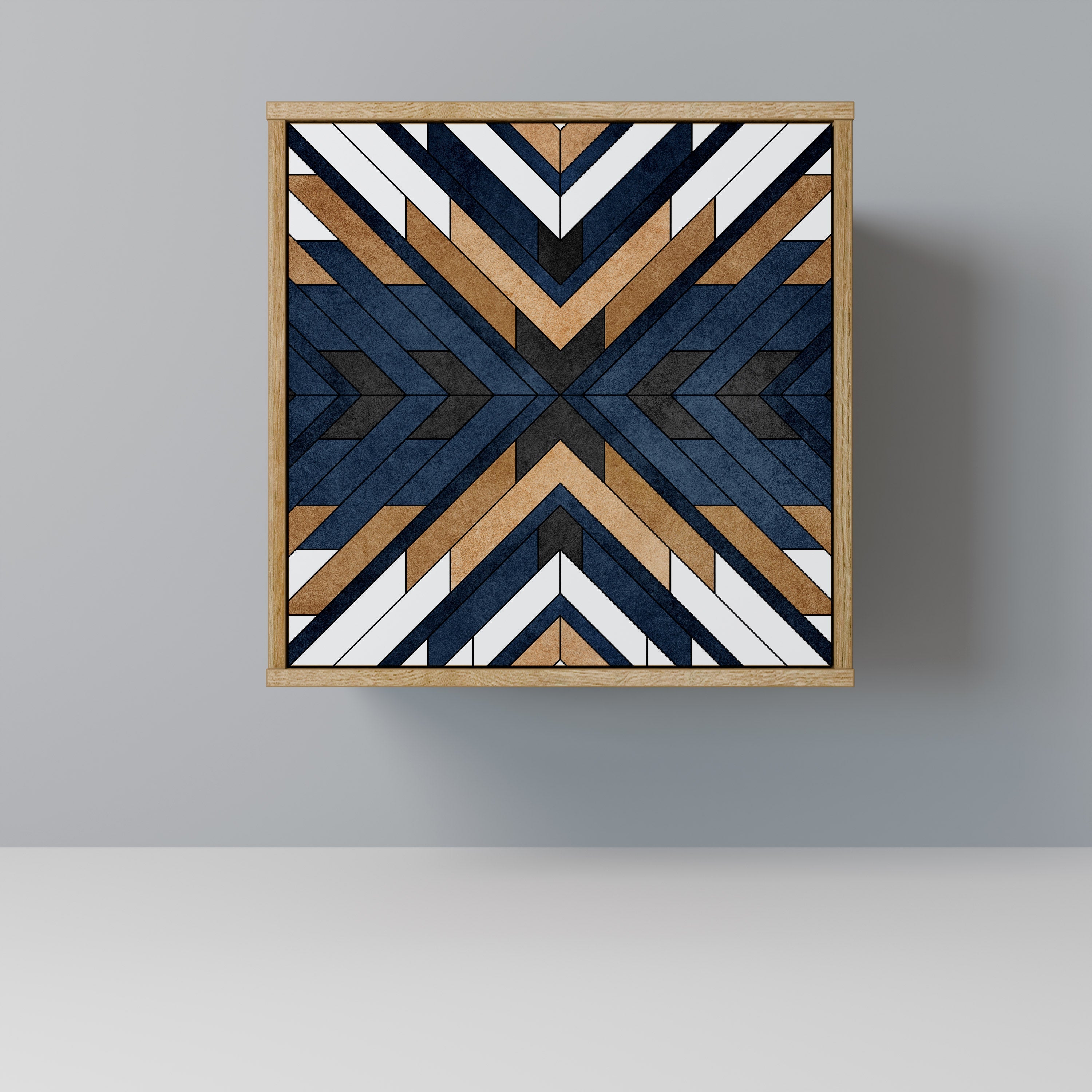 ARTFUL GEOMETRY Aparador de 1 Porta em Efeito Carvalho