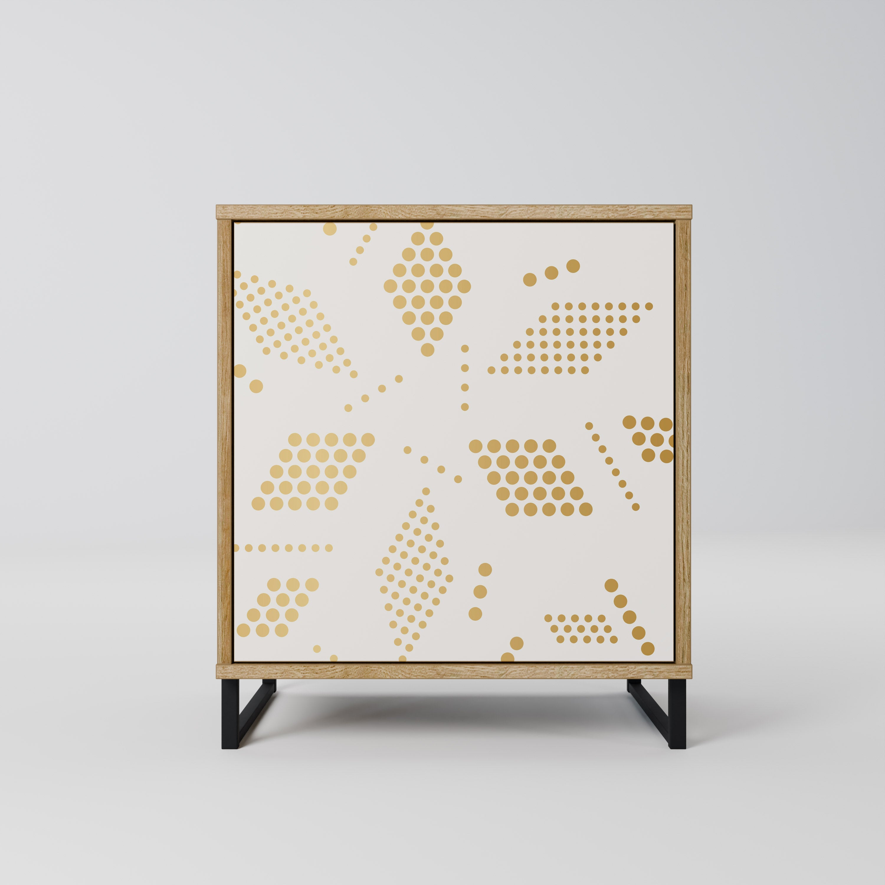 SPOTTED DAZE Aparador de 1 Porta em Efeito Carvalho