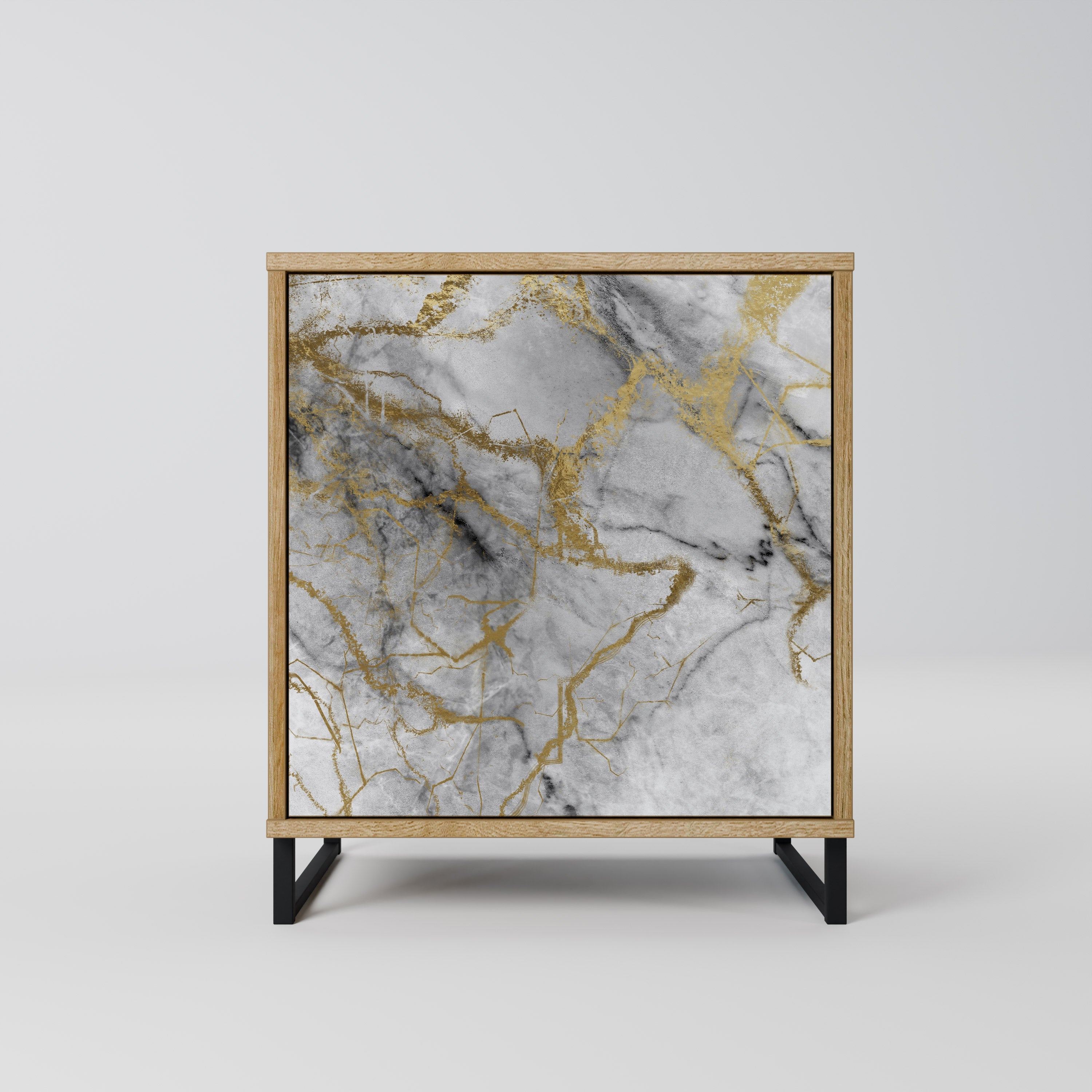 TIMELESS GLIDE Aparador de 1 Porta em Efeito Carvalho