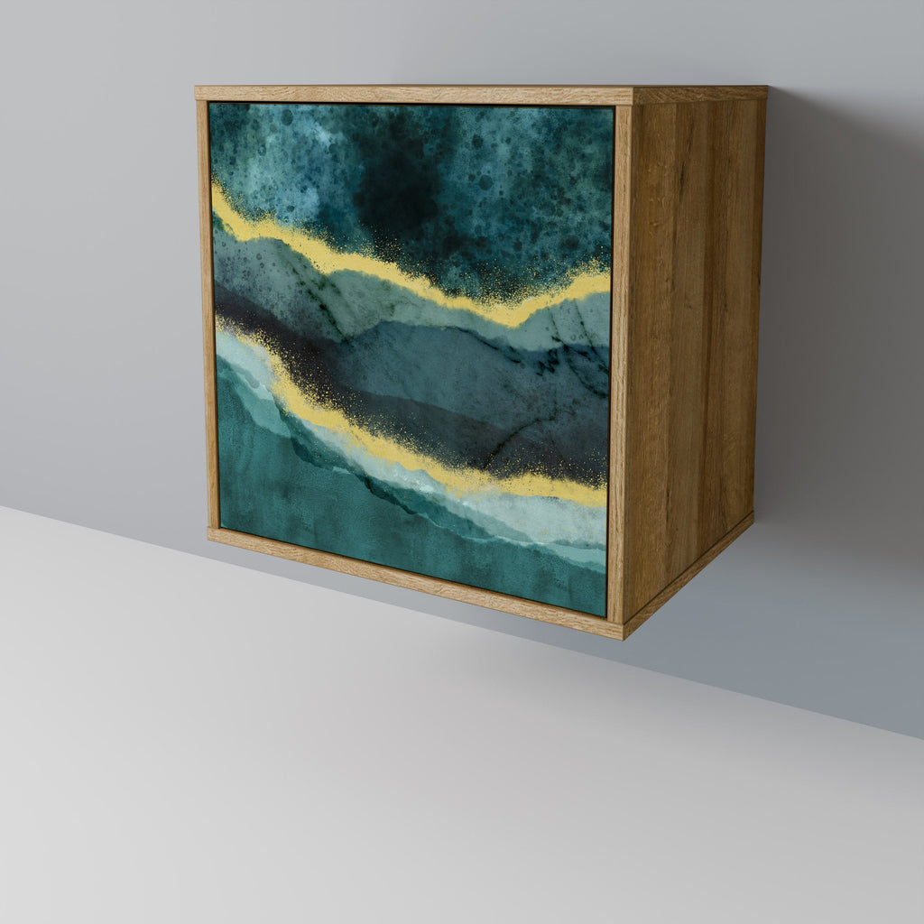 GOLDRUSH ODYSSEY Aparador de 1 Porta em Efeito Carvalho