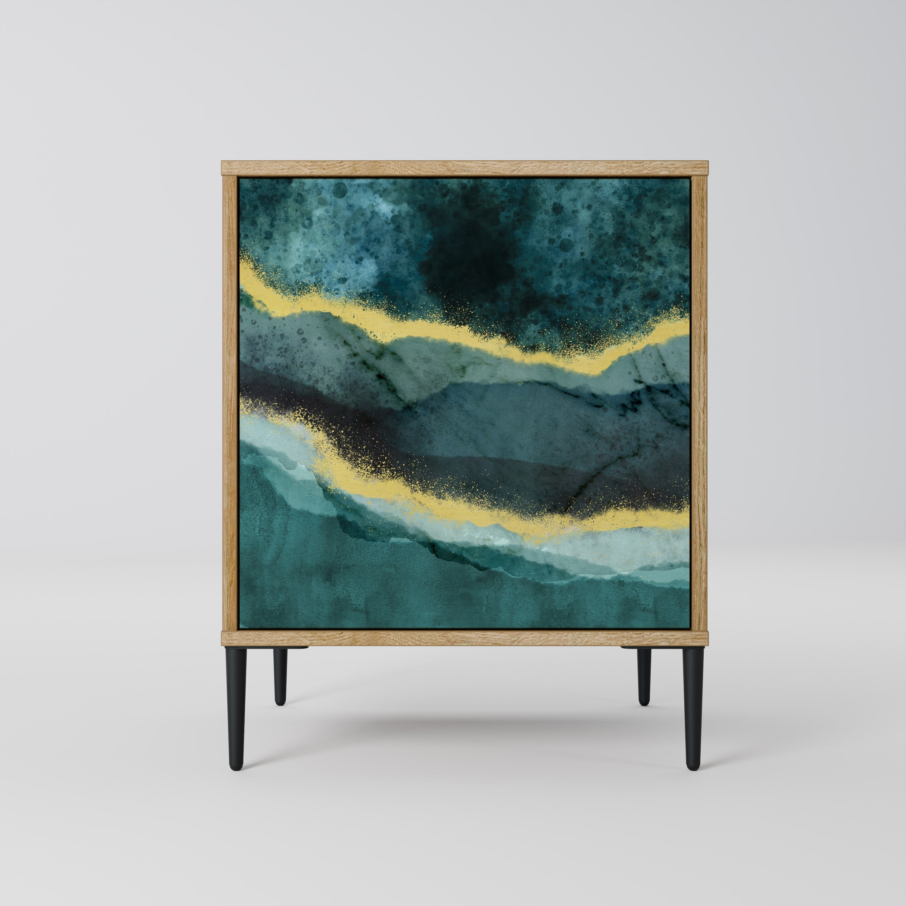 GOLDRUSH ODYSSEY Aparador de 1 Porta em Efeito Carvalho