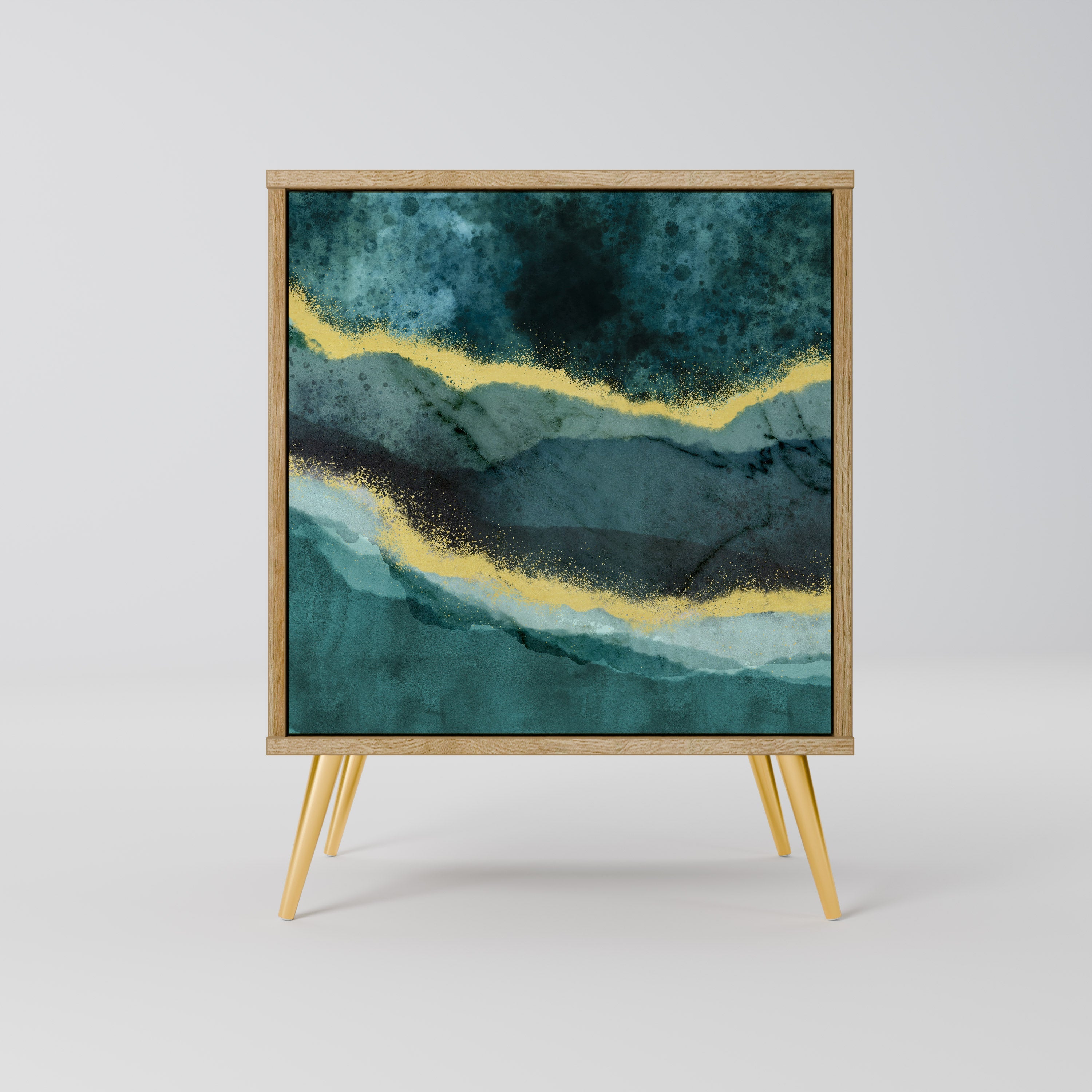 GOLDRUSH ODYSSEY Aparador de 1 Porta em Efeito Carvalho