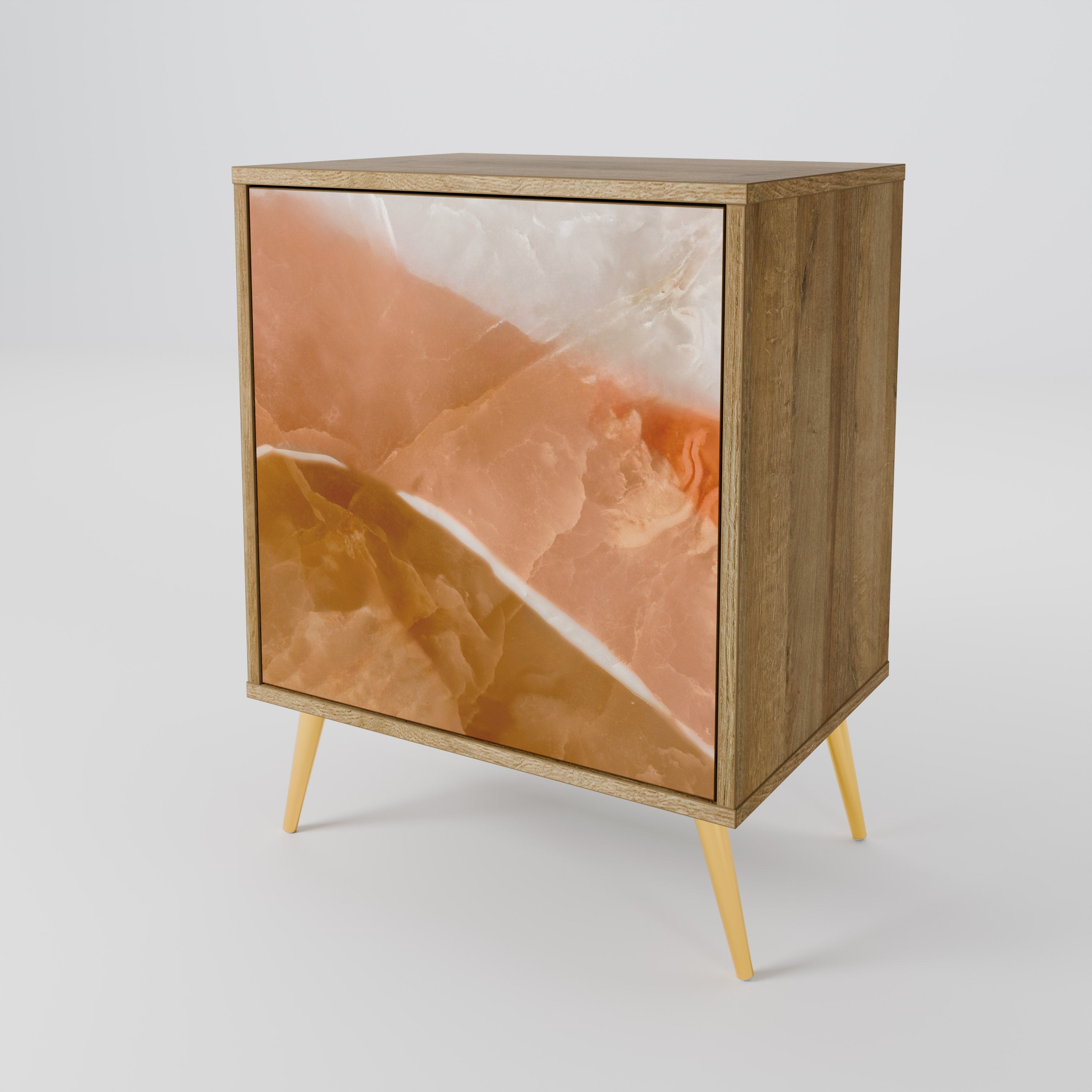 SANDHILLS SPLENDOUR Aparador de 1 Porta em Efeito Carvalho